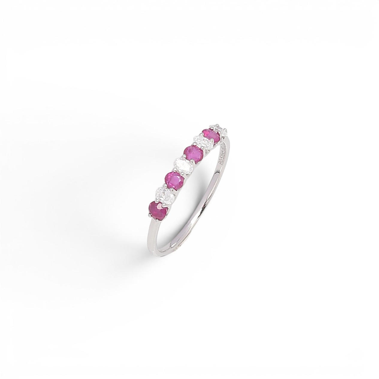 Diamonds and rubies ring.