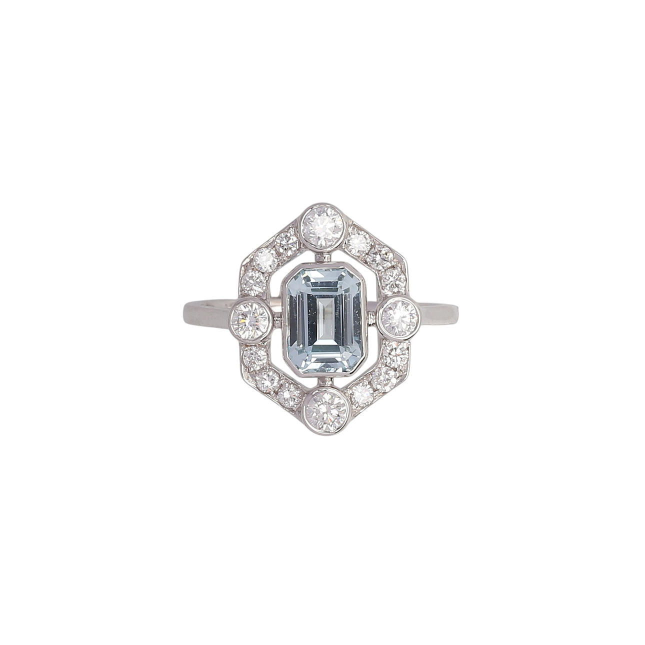 Art Deco style diamonds and sapphire ring.