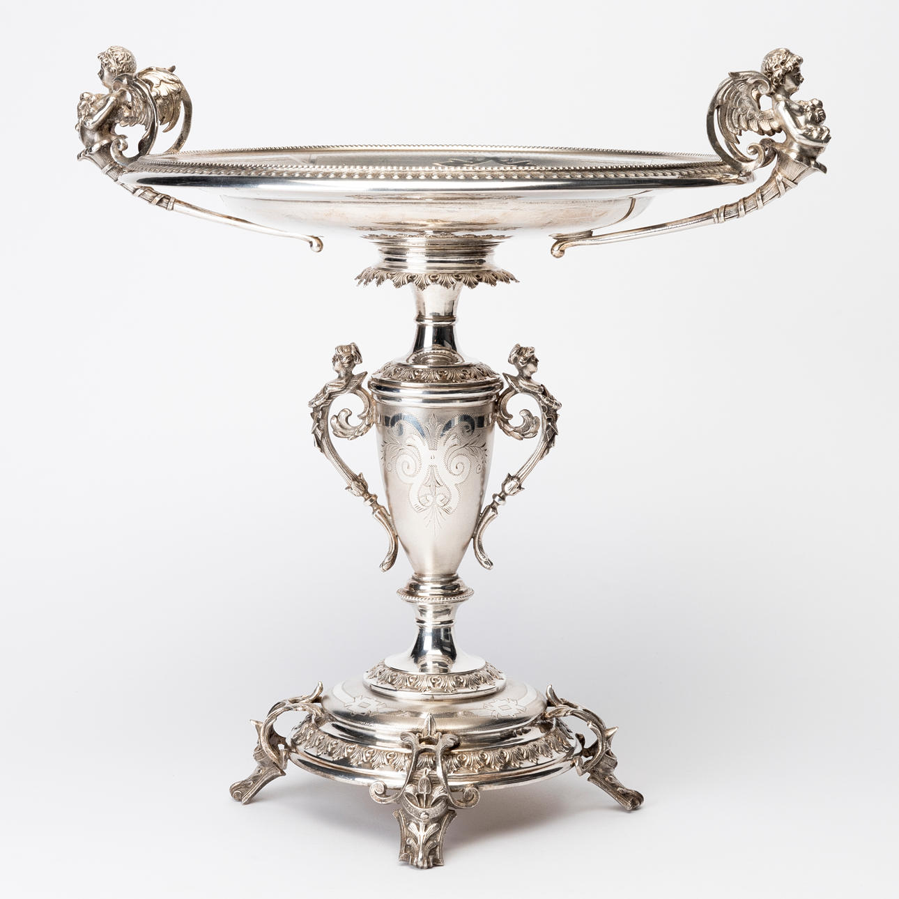 COMPOTE DISH, nickel silver, A G Dufva, circa 1900.