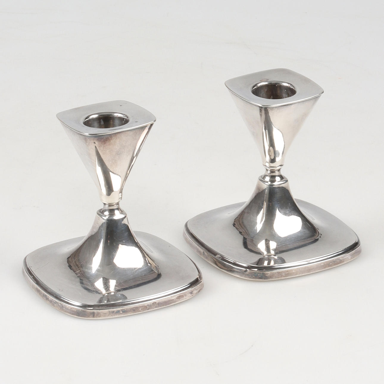 TORE ELDH. Candlesticks, 1 pair, silver, K&EC, 1969.