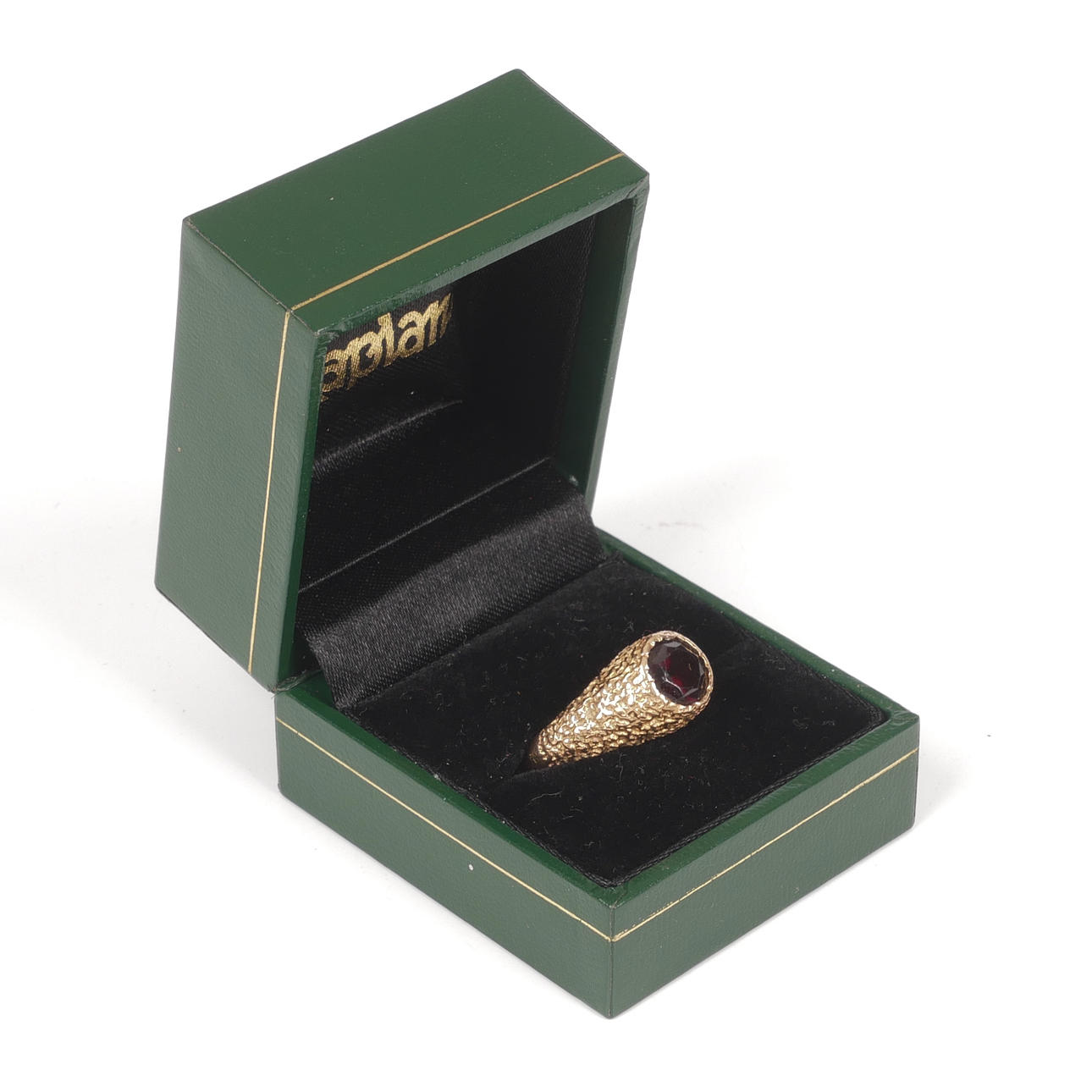 RING 9K GULD, med röd granat.