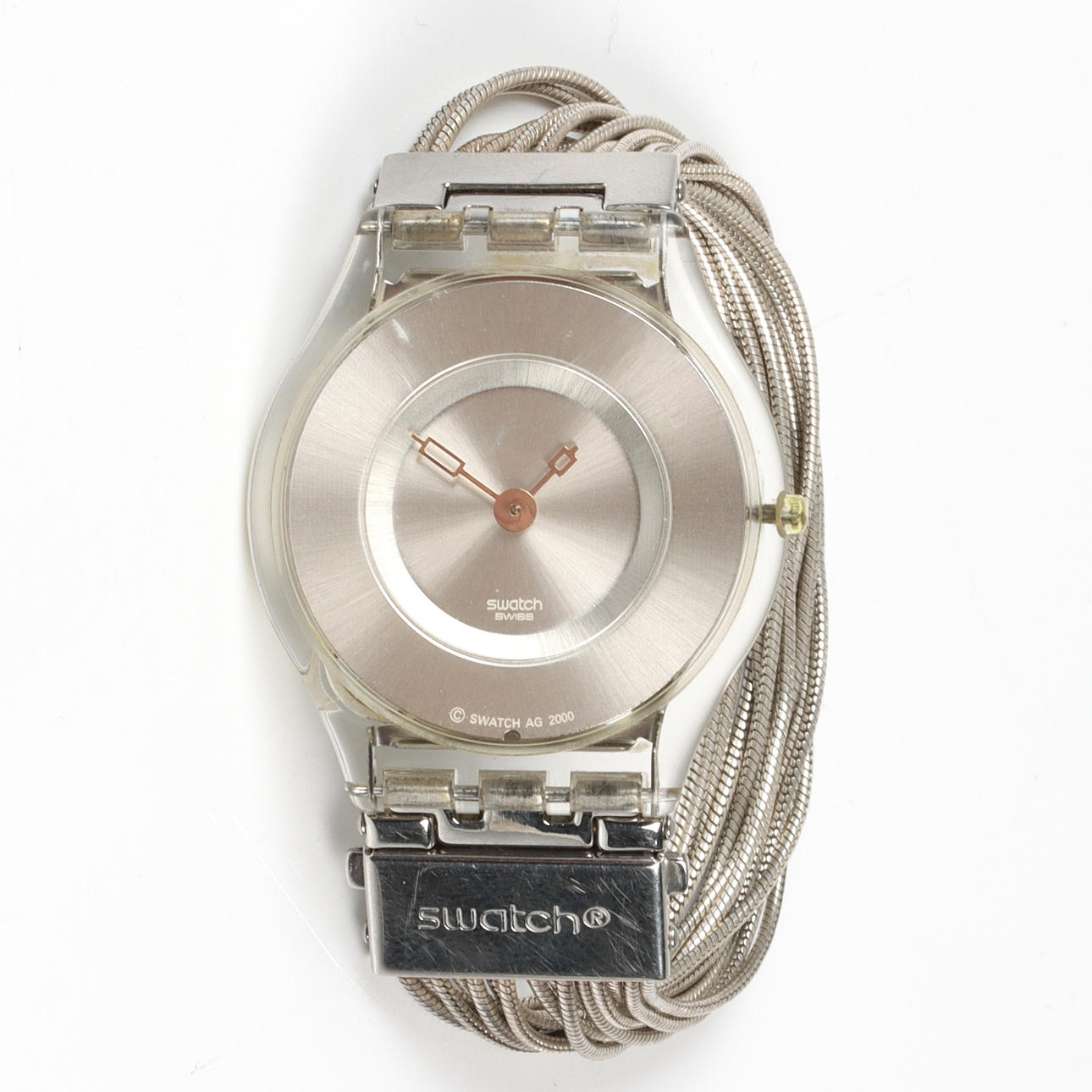 WRISTWATCH, with silver bracelet, Swatch, 2000.