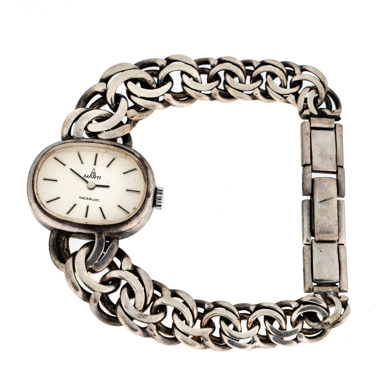 ARMBANDSUR, Marti, Incabloc, Silver.