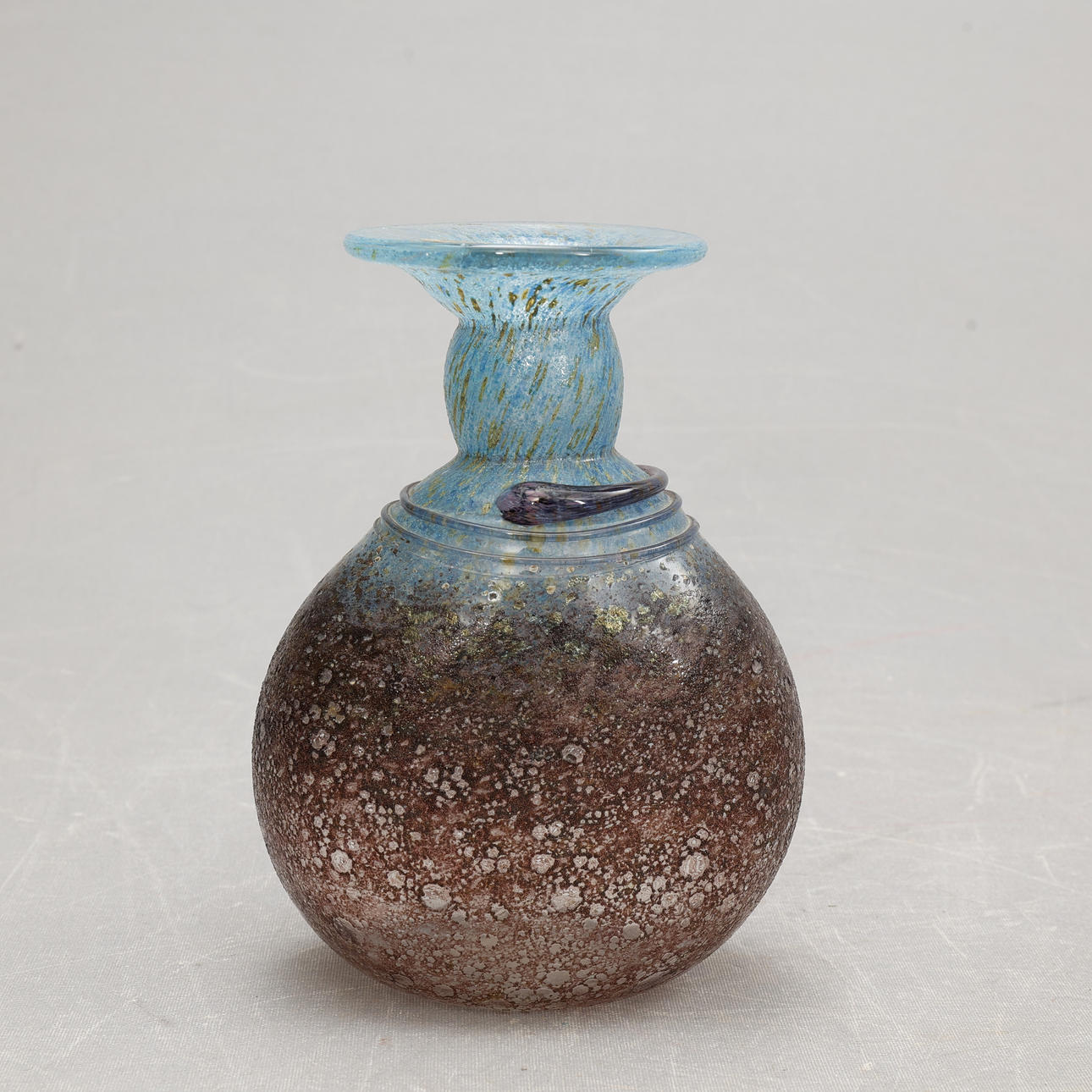 MILAN VOBRUBA. VASE, glass, signed, dated -88.