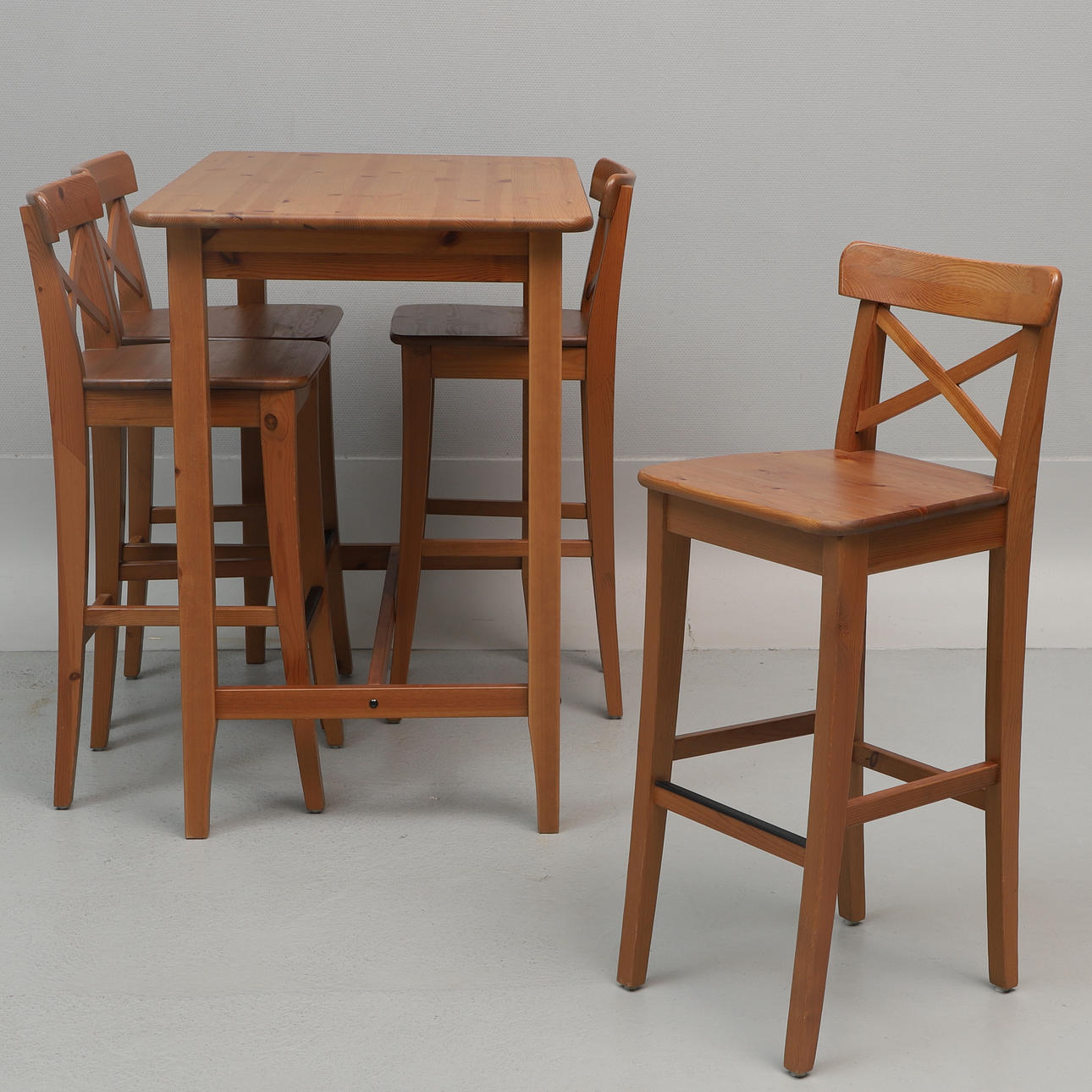 BAR TABLE & CHAIRS, 5 pieces, "Ingolf & Leksvik", IKEA.
