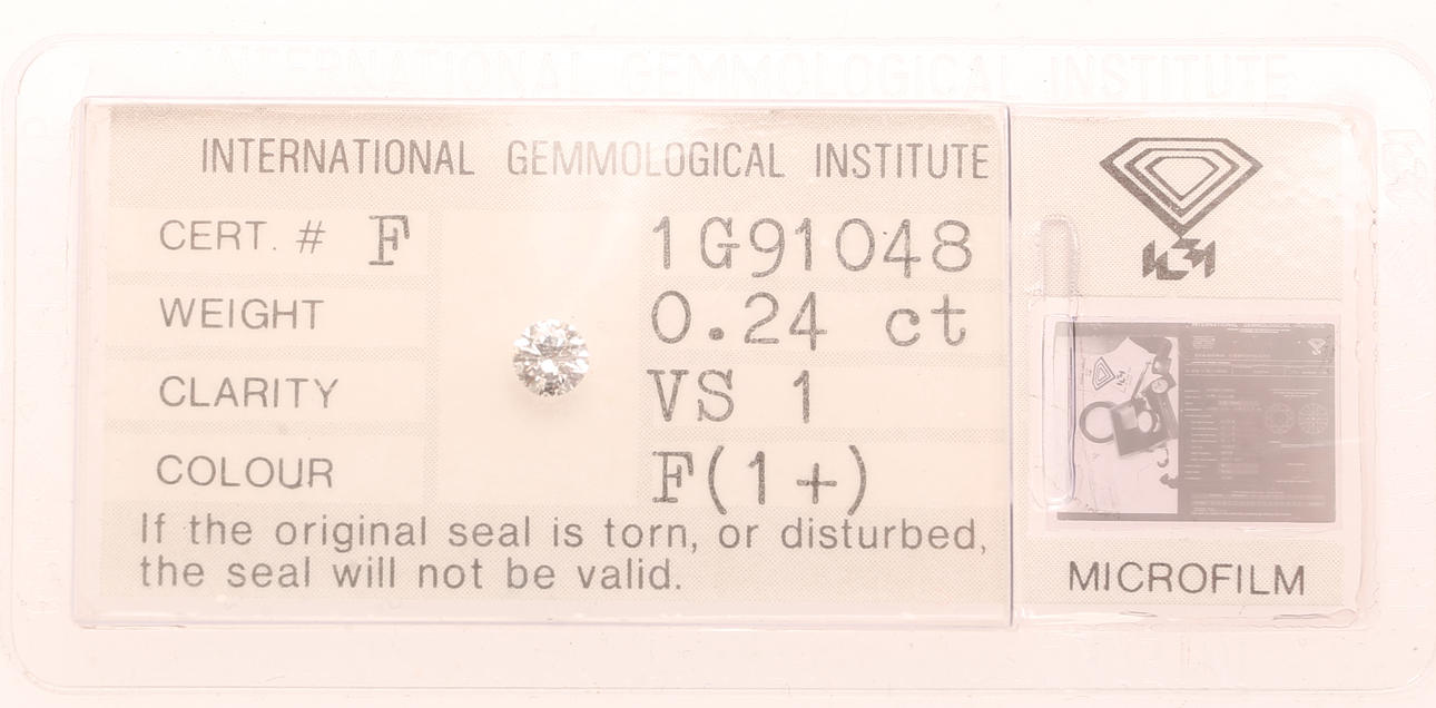 BRILJANTSLIPAD DIAMANT 0,24 ct.