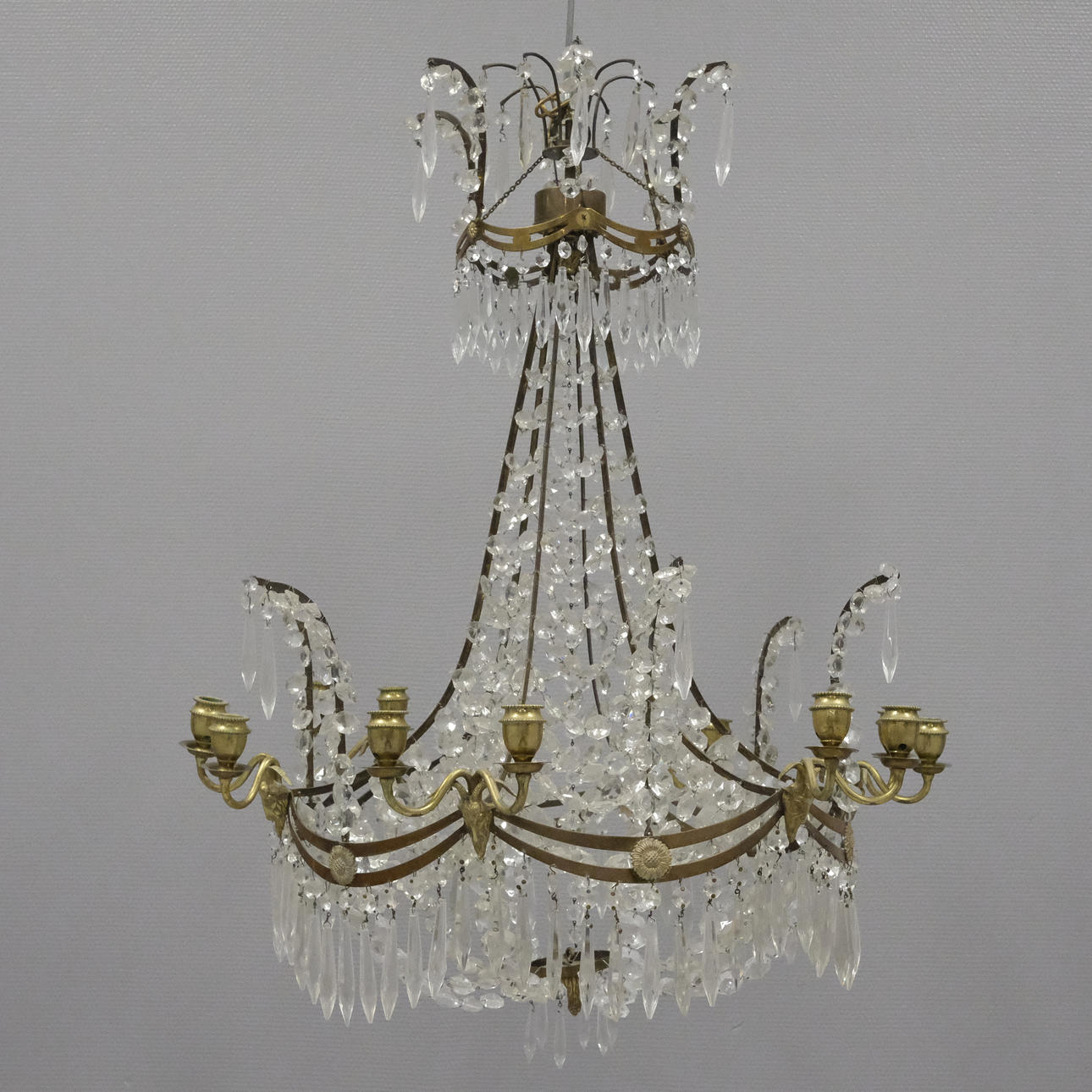 CHANDELIER, EMPIRE STYLE, CIRCA 1900.