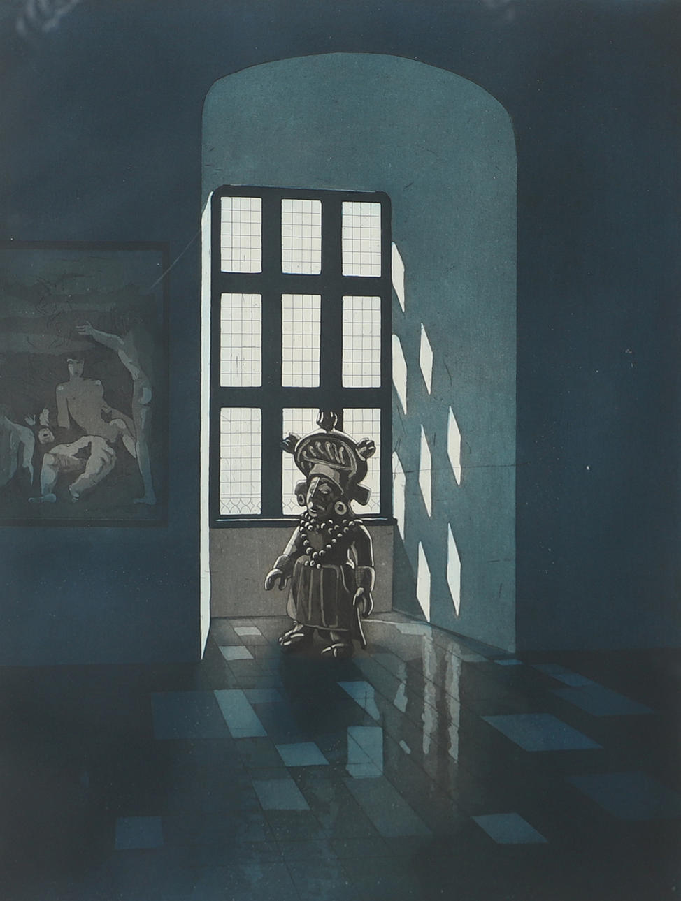 JAN LUNDGREN. "Interiör", colour lithograph, signed -81.