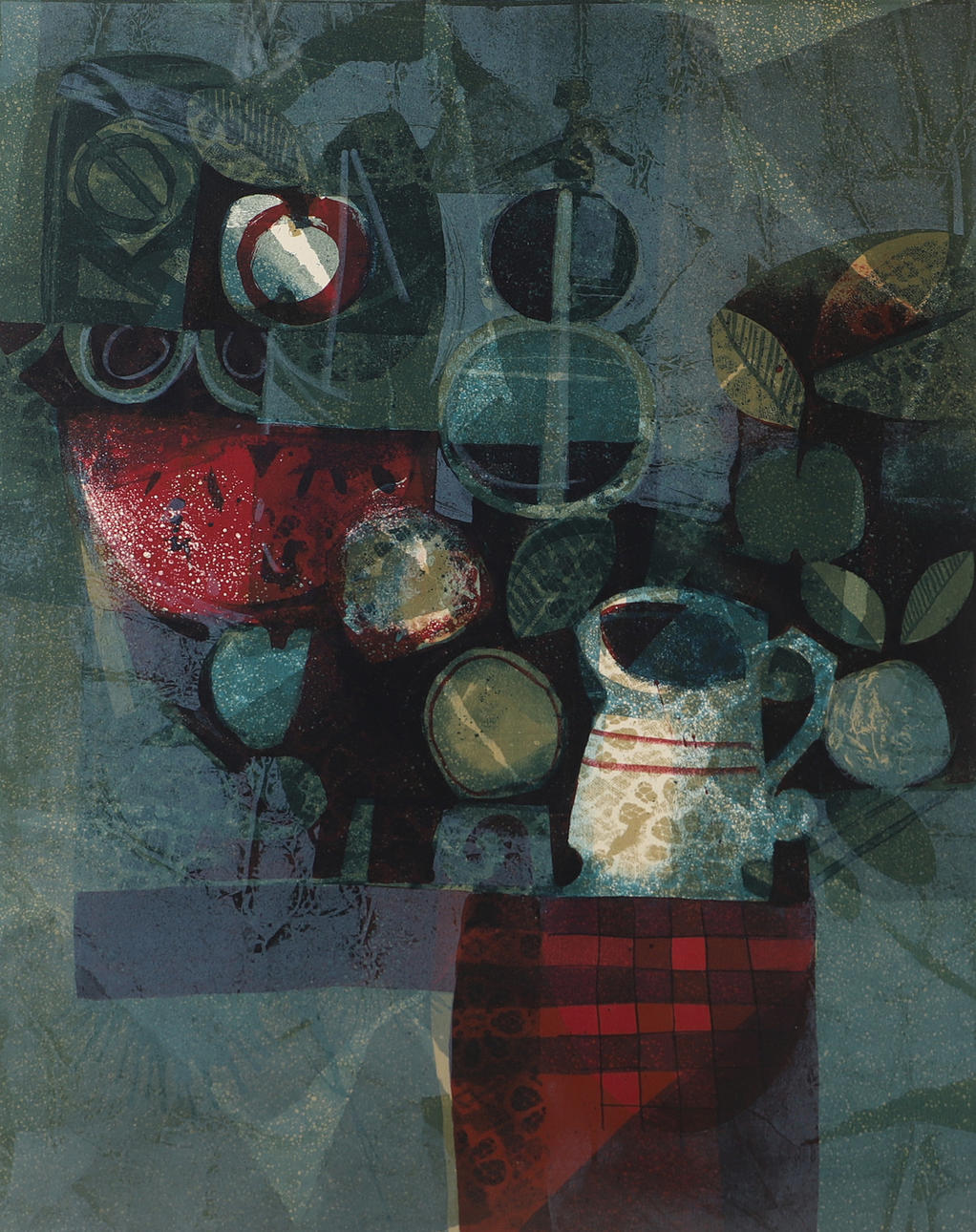 ALVAR SUÑOL. Composition, colour lithograph, signed Alvar.