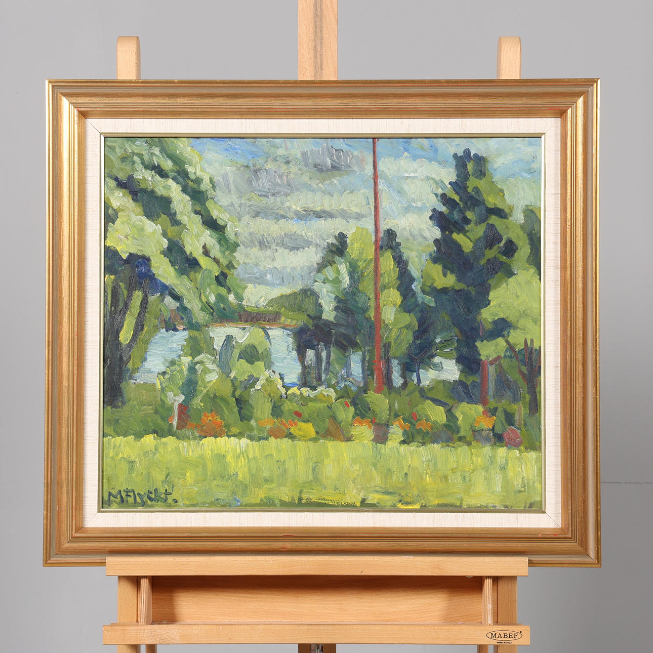 MANFRED FLYCKT. OIL ON PANEL, signed.