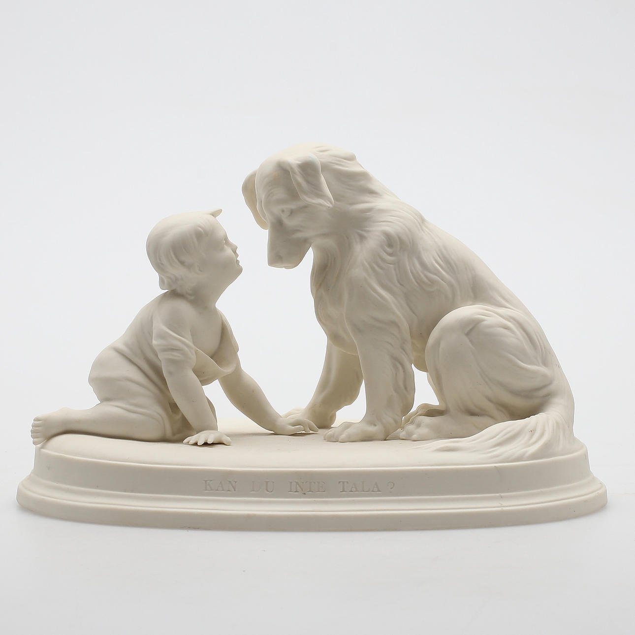 SKULPTUR, "Kan du inte tala?", Gustafsberg, parian, daterad 1920.