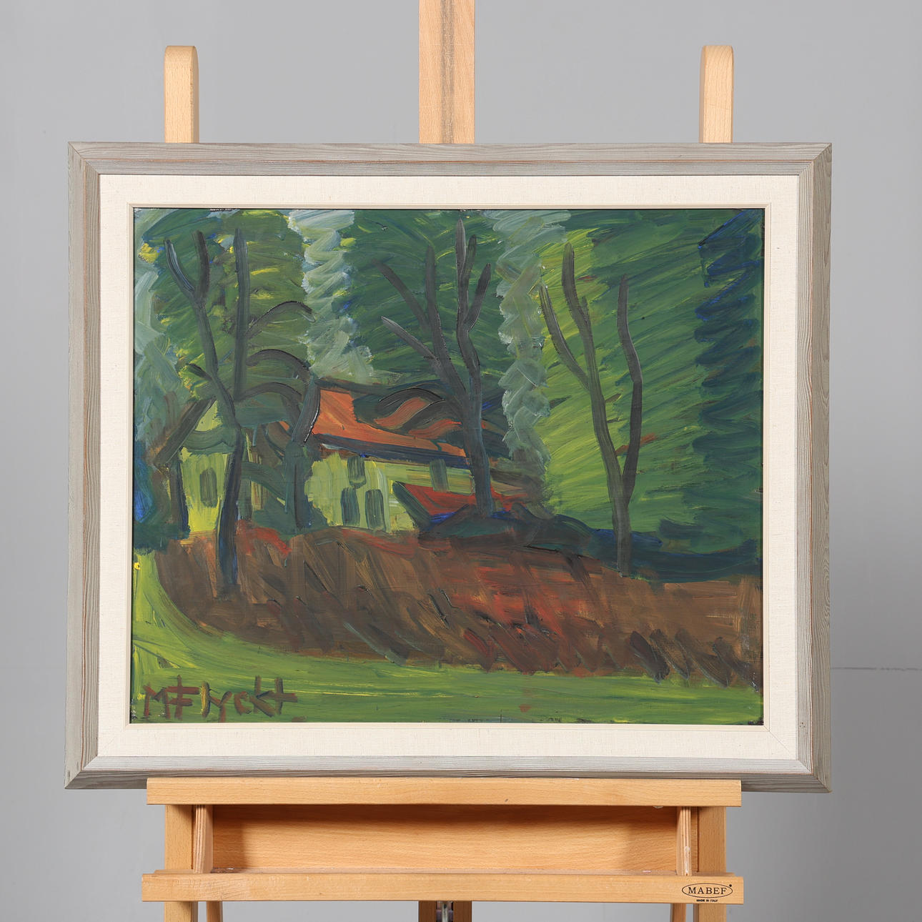 MANFRED FLYCKT. OIL ON PANEL, signed.