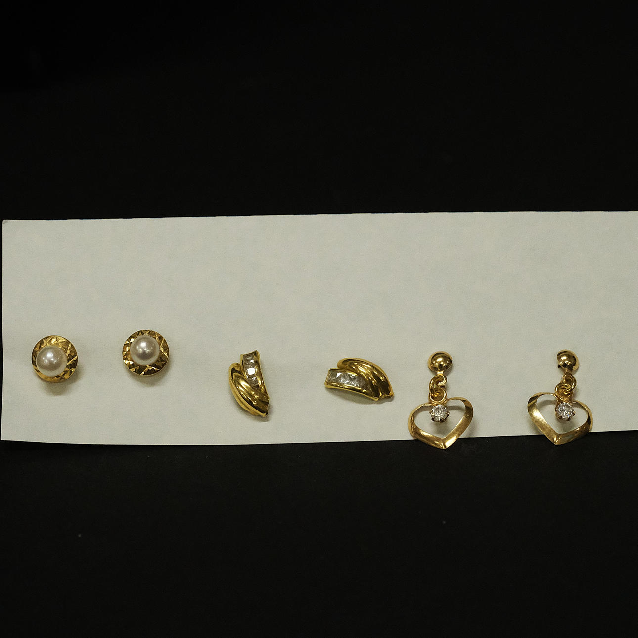 EARRINGS, THREE PAIRS, 18K GOLD.