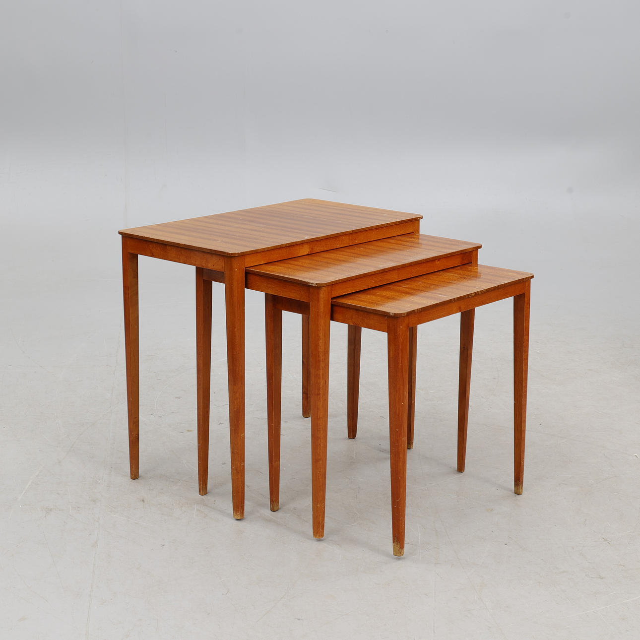 NESTING TABLES, three parts, teak.