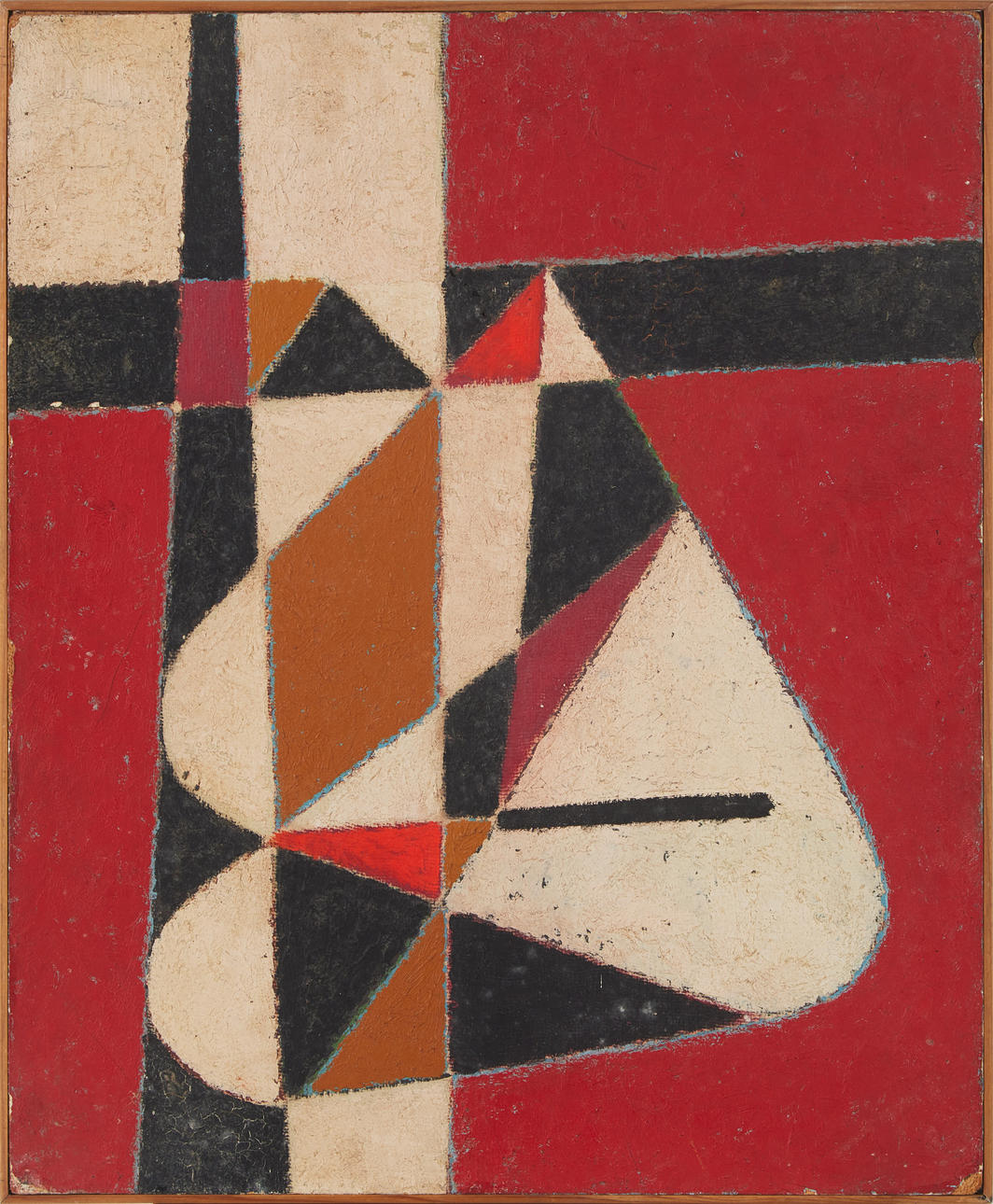 OIDENTIFIERAD KONSTNÄR. Concrete composition, oil on panel, unsigned.