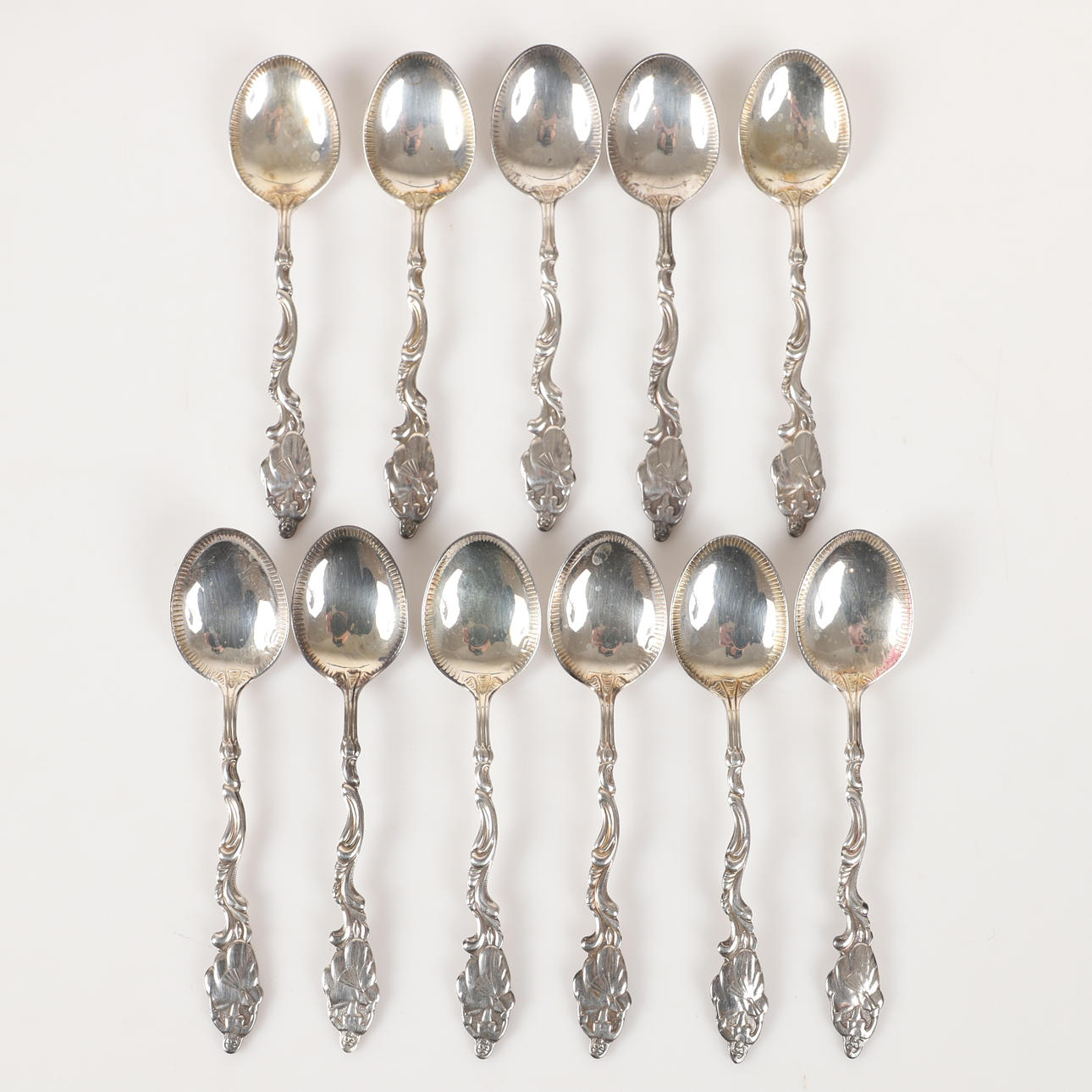COFFEE SPOONS, 11 pieces, silver.