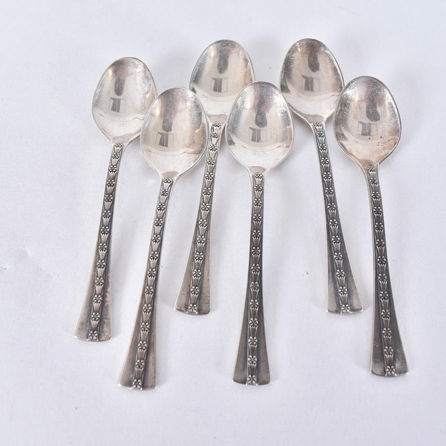 COFFEE SPOONS, 6 pcs, 915/1000 silver.