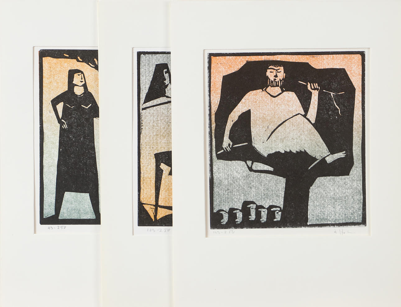 版画 Ake Holm #234 Helige Kristoffer ÅKE HOLM. Biblical motifs, 10 graphic sheets, signed Å. Holm. Art