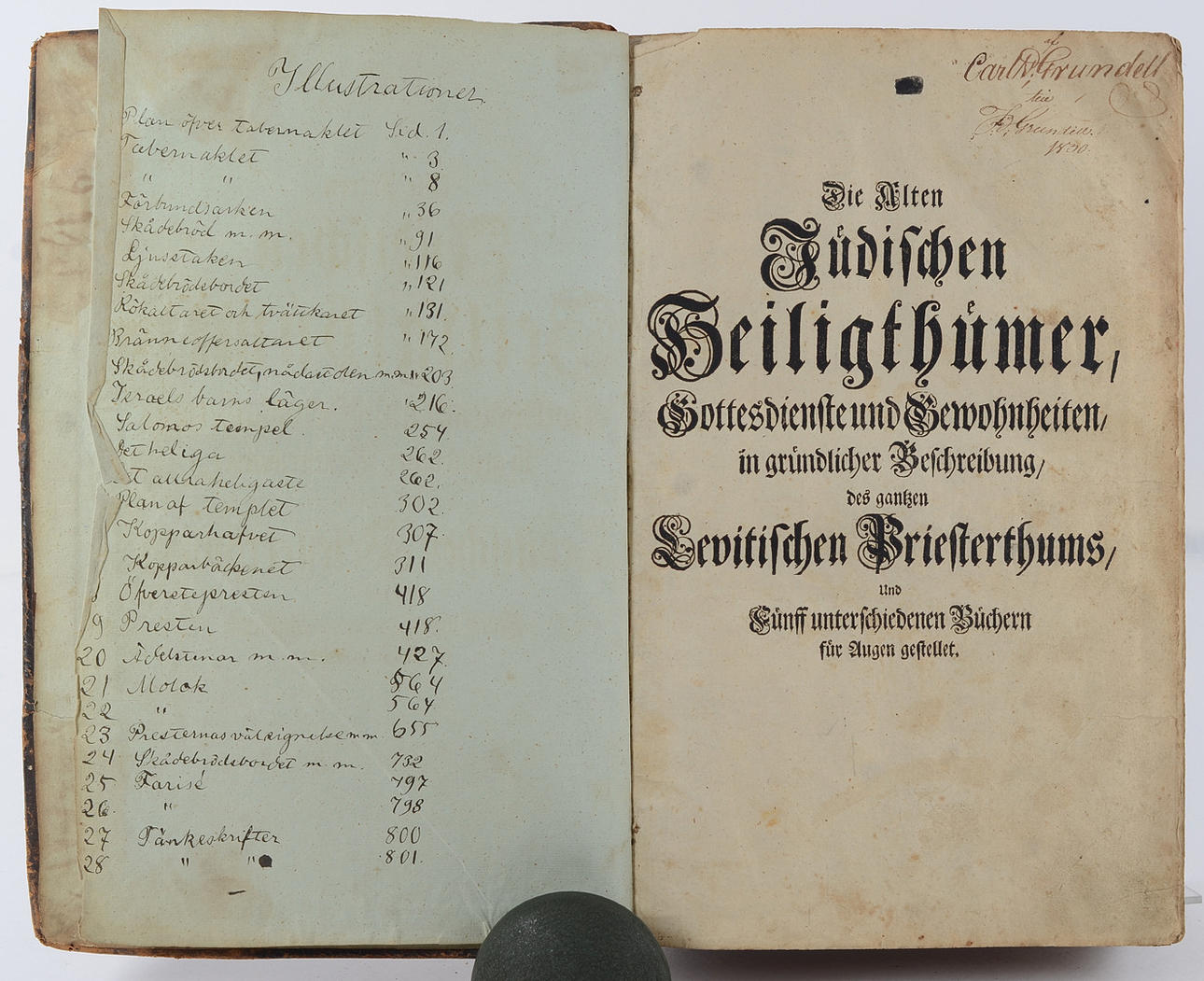 JOHANNEM LUNDIUM. Die Alten Jüdischen Heiligthümer, Gottes-dienste und Gewohnheiten. Dohm 1722.