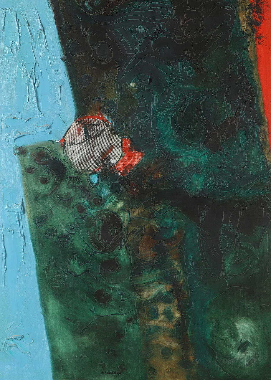 ULF ERIKSSON. Composition, oil on canvas, signed.