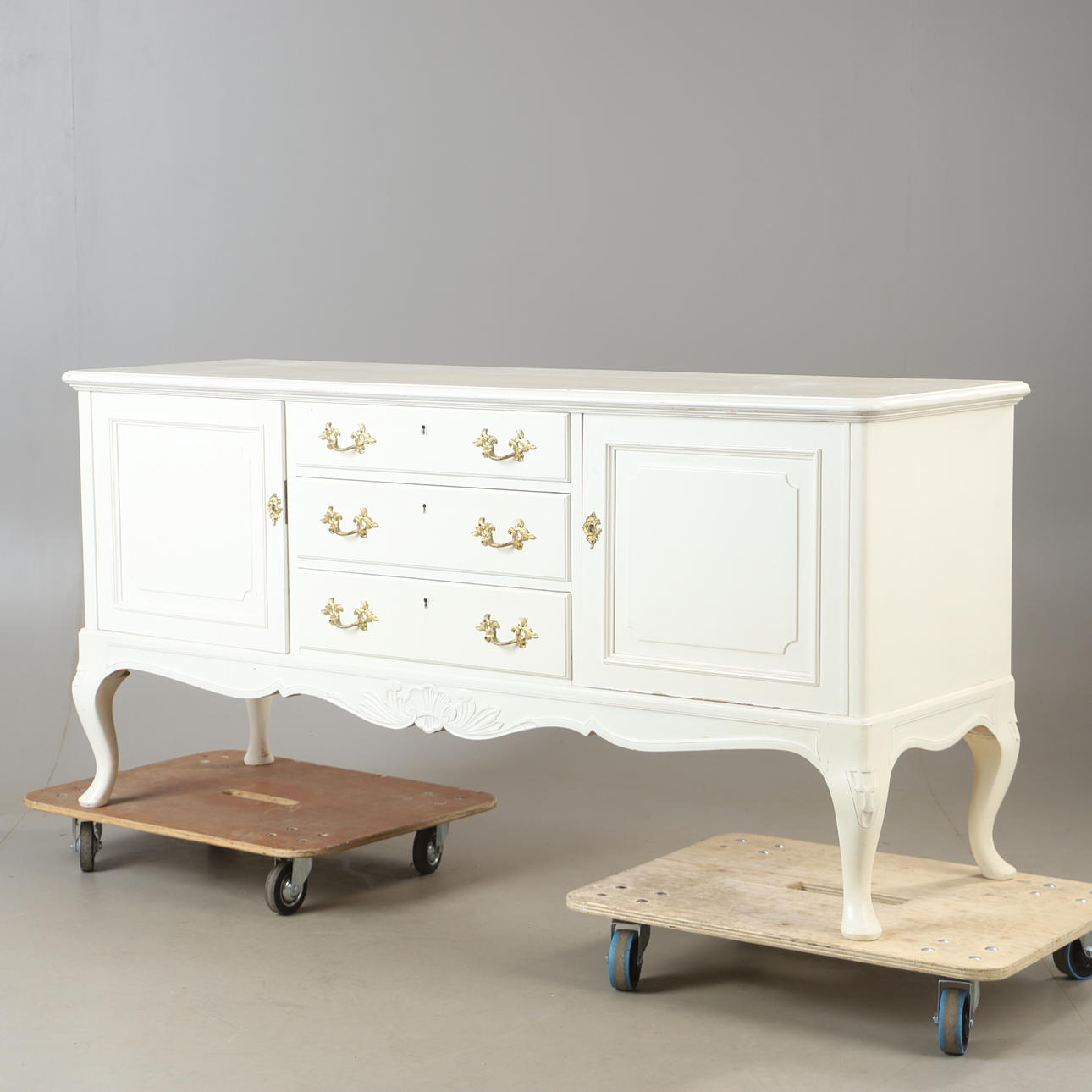 SIDEBOARD, white-painted, Rococo style.
