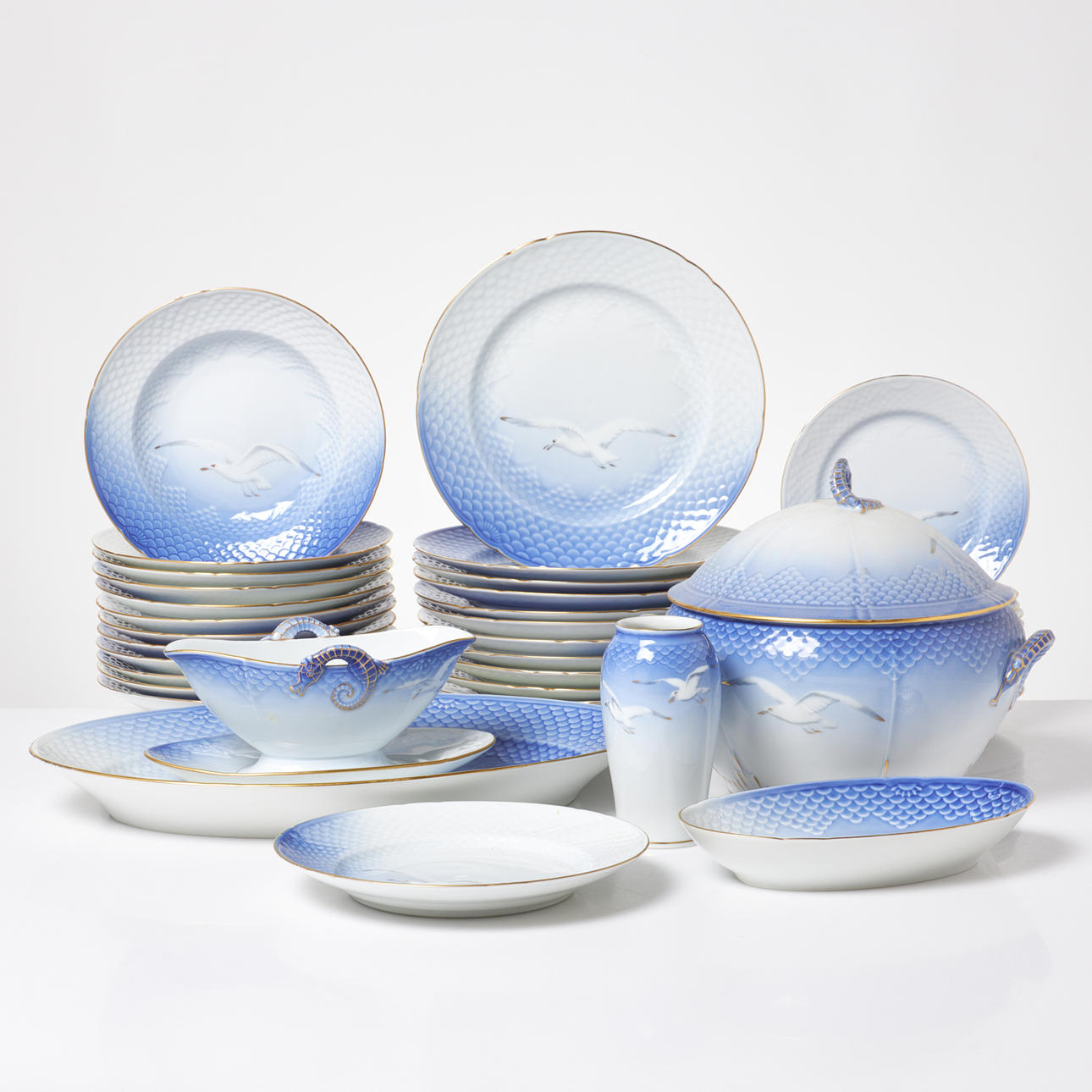 BING & GRÖNDAHL, dinnerware, "Seagull", 54 pieces.