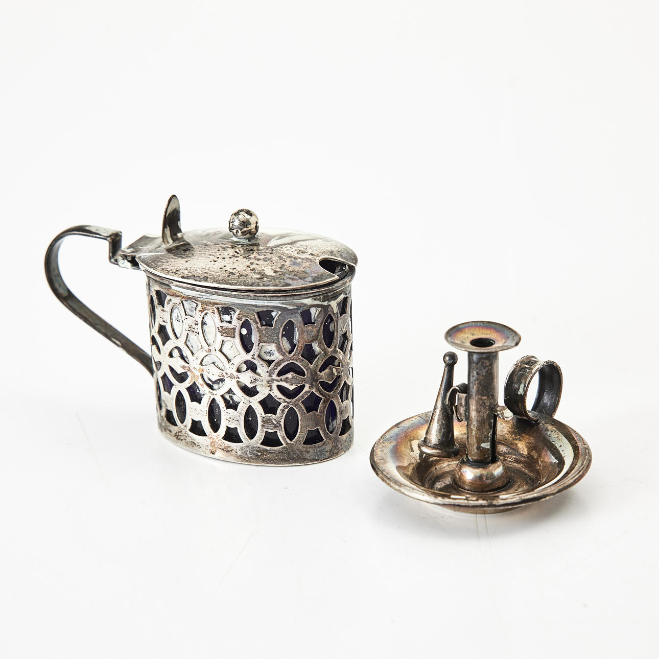 SALT CELLAR, MINIATURE CANDLESTICK, sterling silver/silver.
