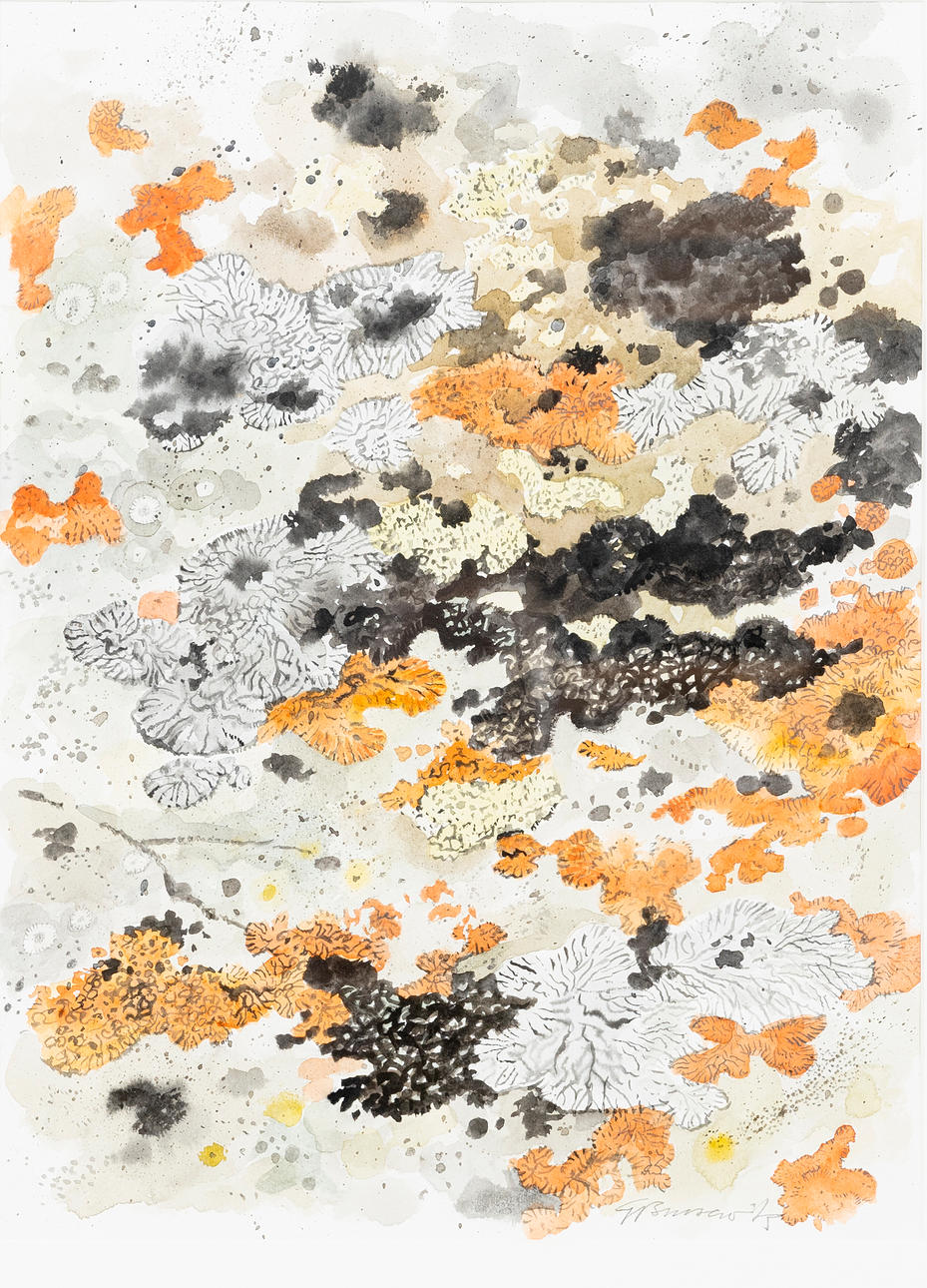 GUNNAR BRUSEWITZ. Composition, watercolour on paper, signed.