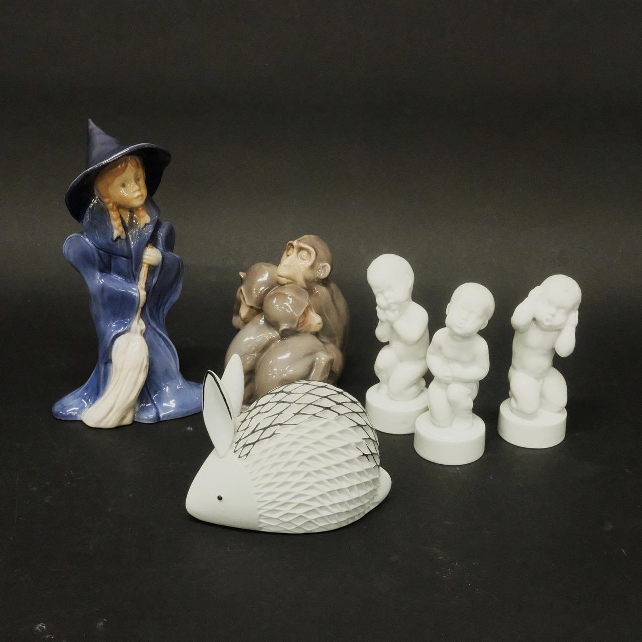 FIGURINES, SIX PIECES.