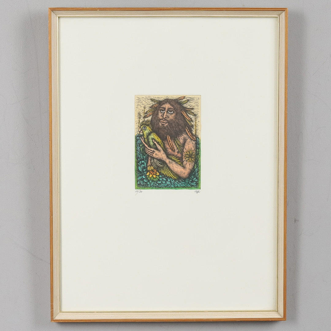 GERALD STEFFE. COLOUR ETCHING, No. 27/30, signed.