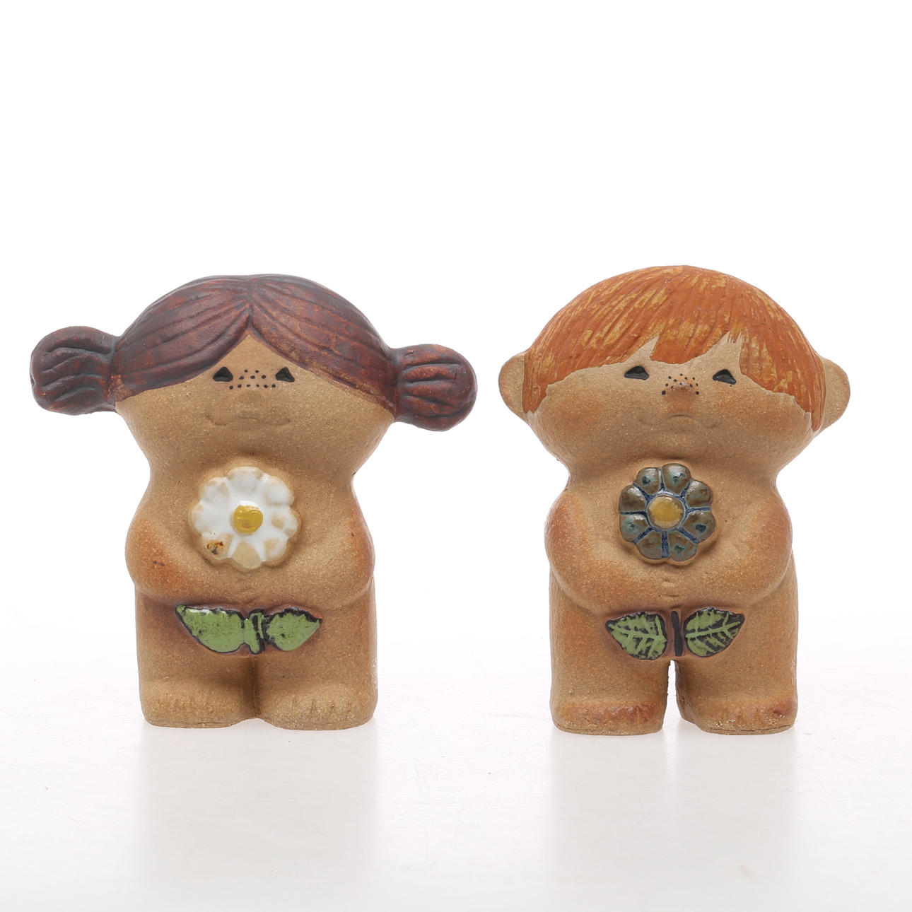 FIGURINER, 2 st, keramik, "Adam" och "Eva", Lisa Larson, Gustavsberg.