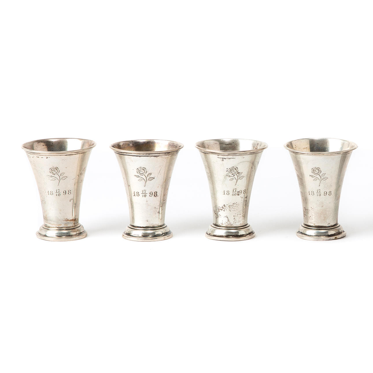 BÄGARE. 4 st, Möllenborg, silver, 1898.