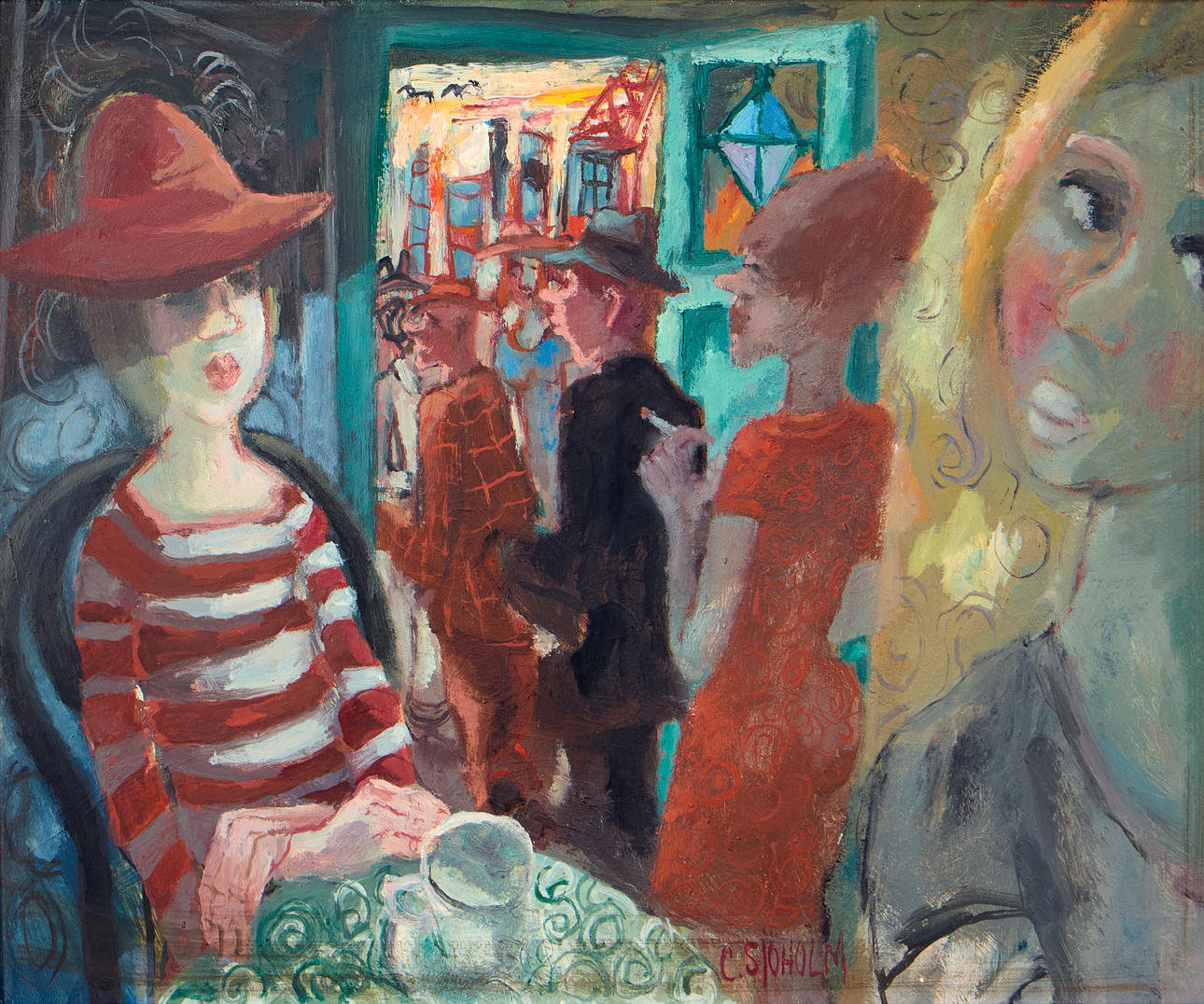 CHARLES SJÖHOLM. "Lilla hamncafet".