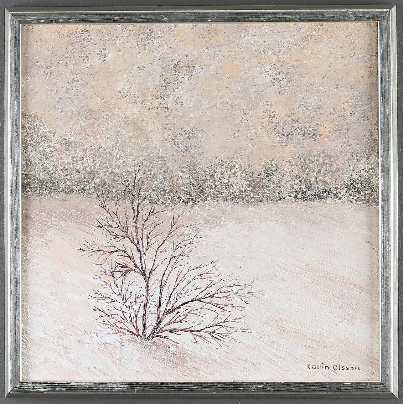 KARIN OLSSON. "Februari", olja på duk, signerad.