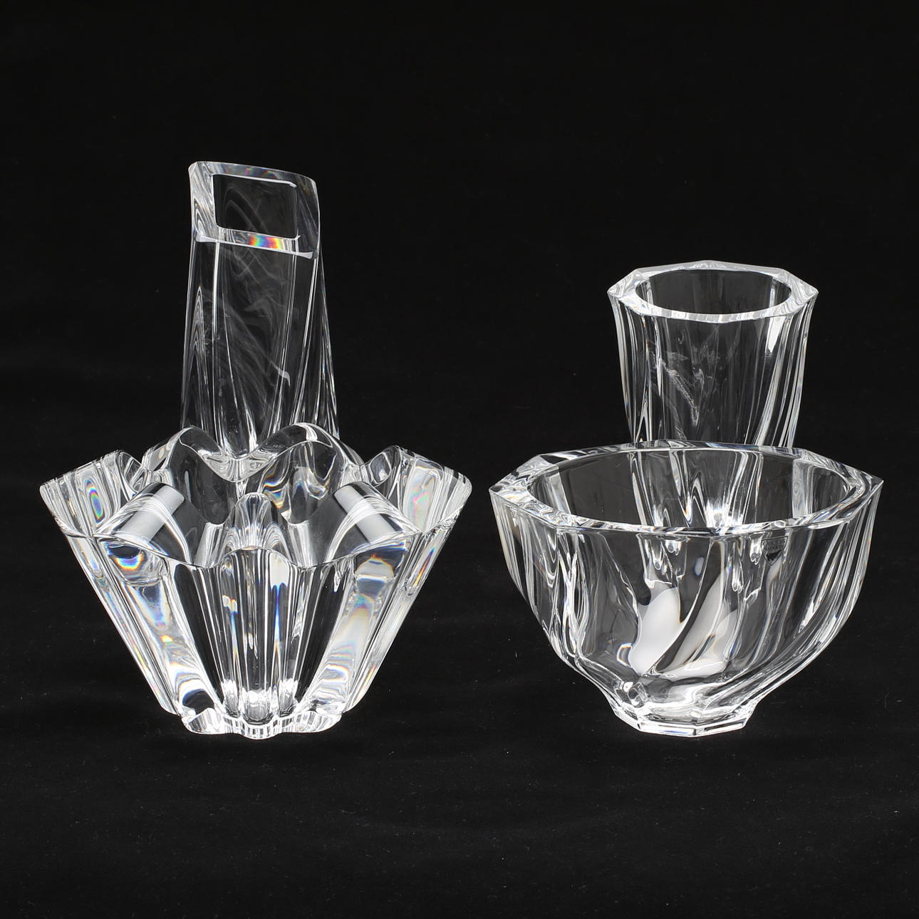 VASER, SKÅLAR, 4 delar, glas, Olle Alberius, Anna Ehrner, Göran Wärff.