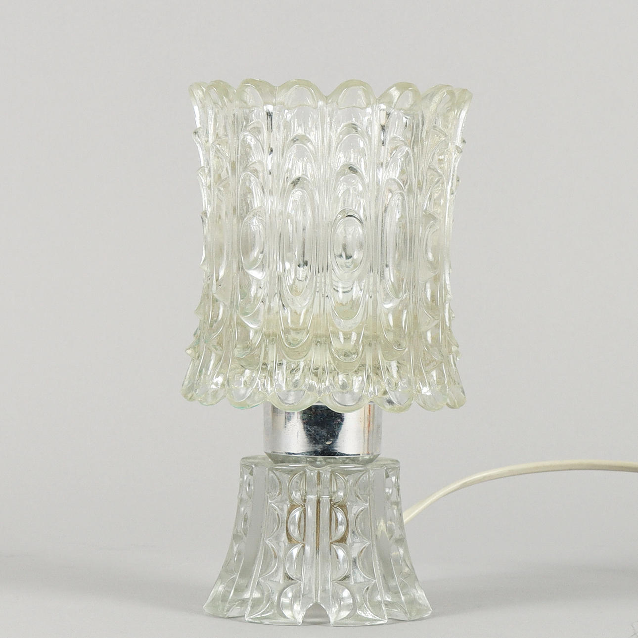 TABLE LAMP glass / plastic, 20th century.