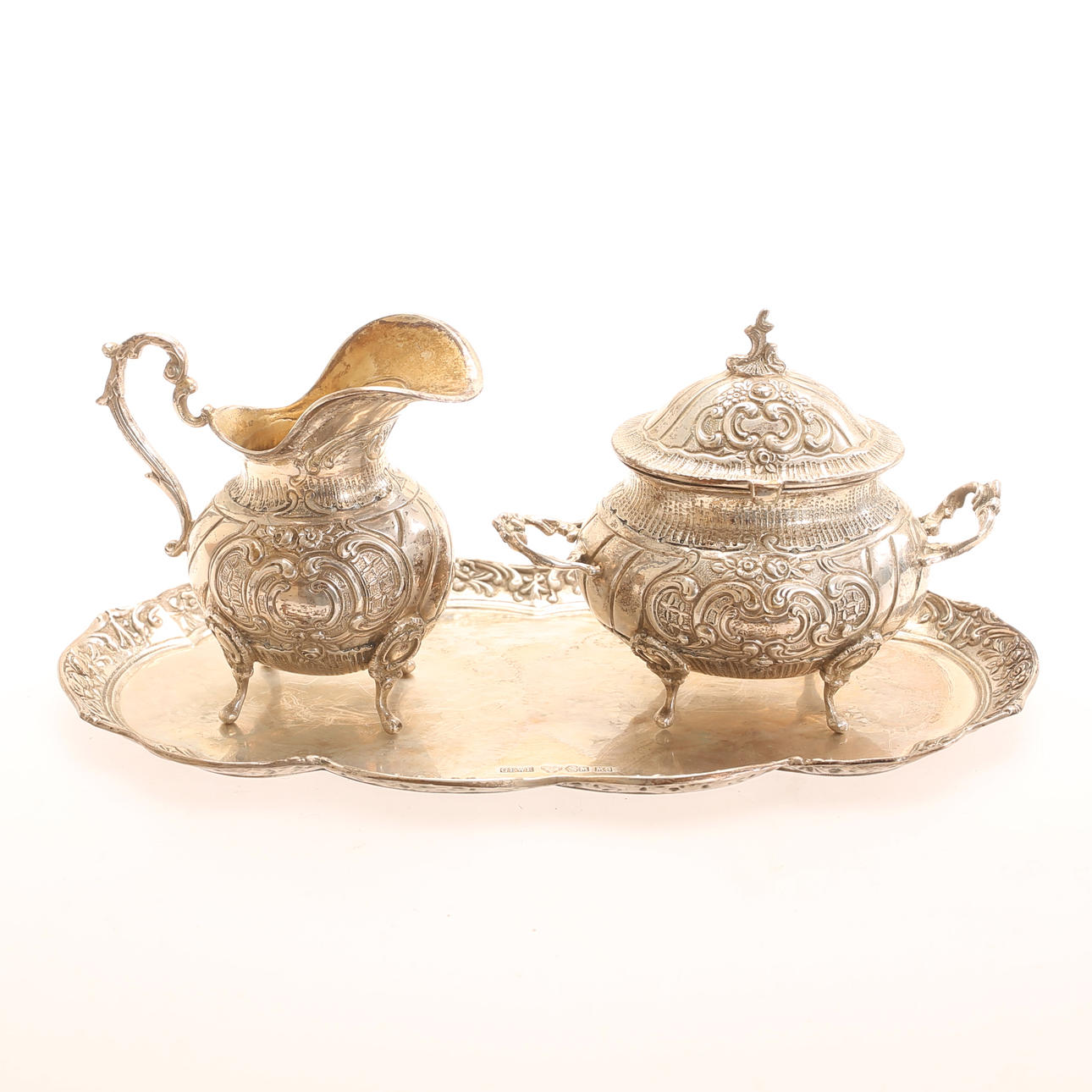 KAFFESET, 3 delar, silver.