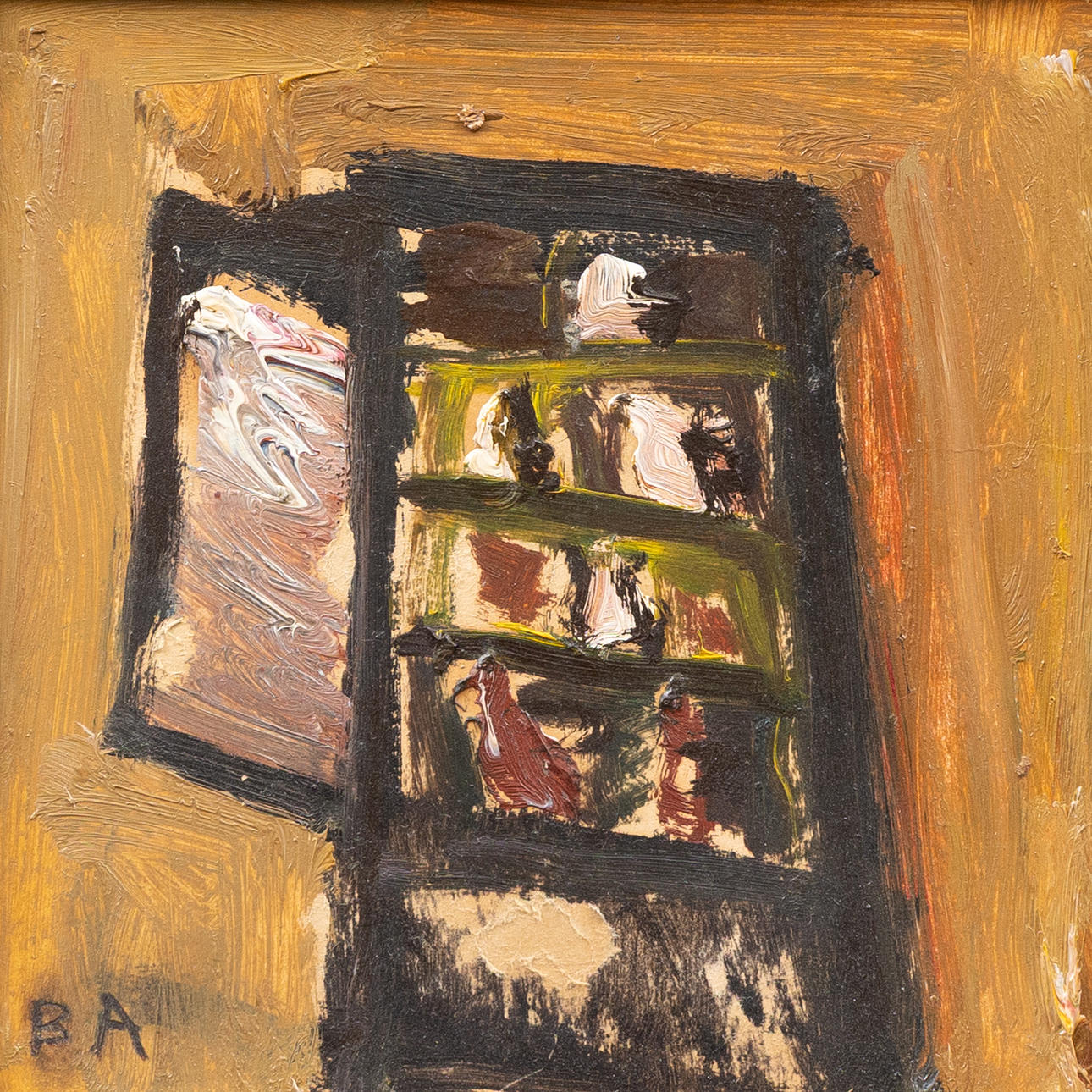 BERTIL ANDERSSON. Cupboard, oil on panel, signed.