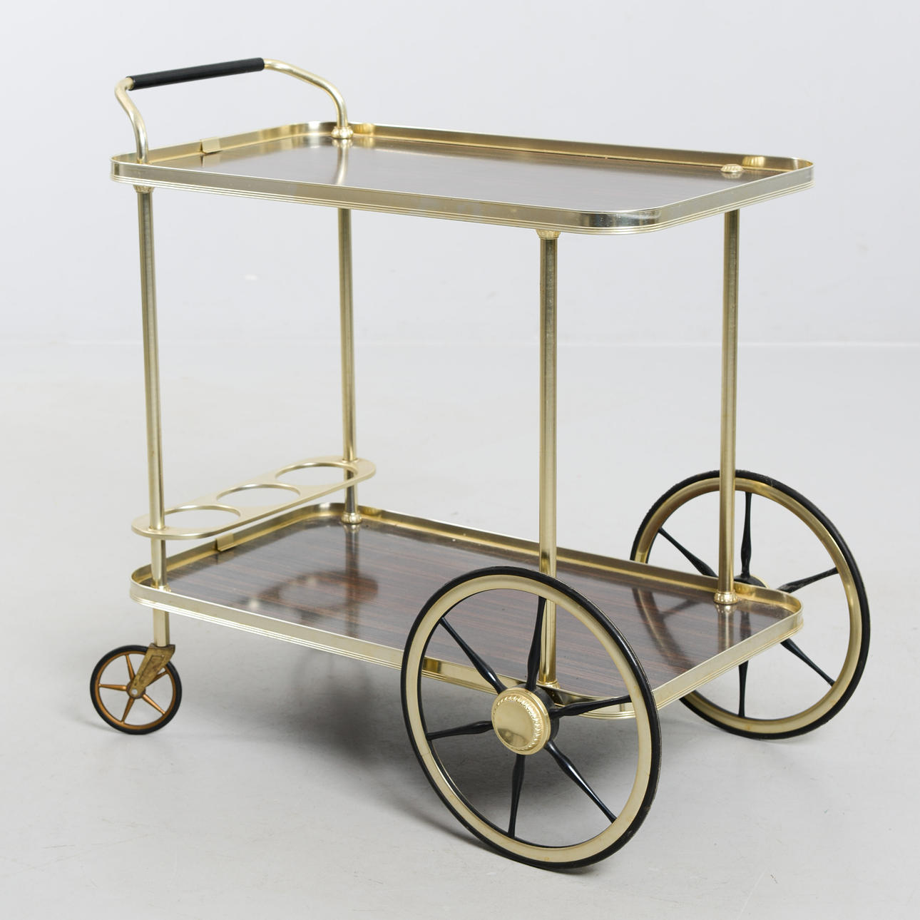 SERVING TROLLEY, on wheels, mid-20th century.