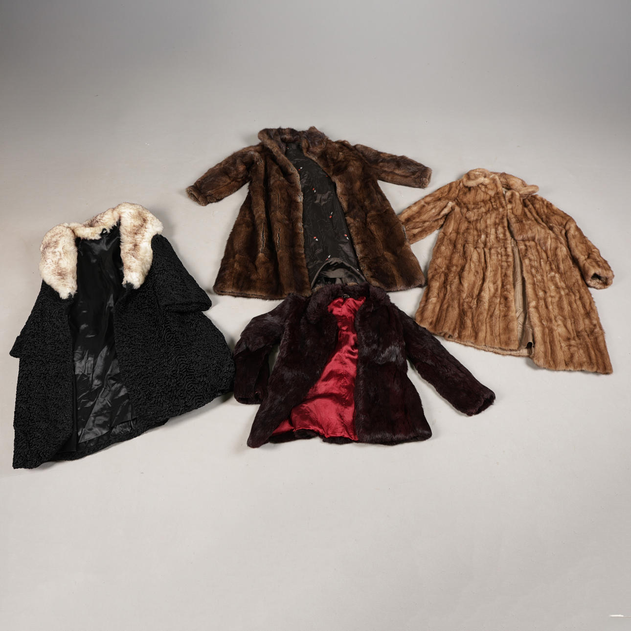 FOUR FUR COATS (4).