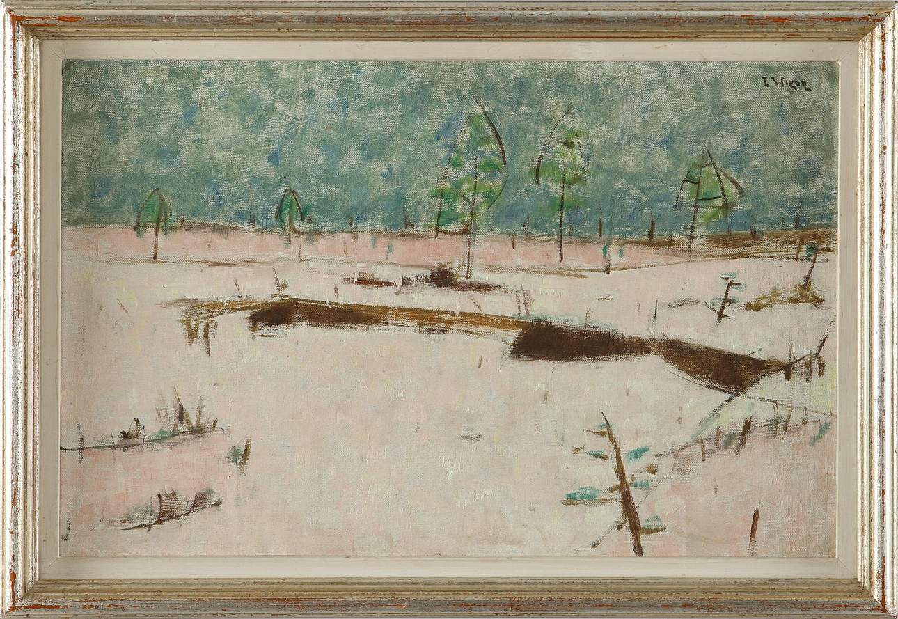 INGVAR WIEDE. olja på pannå, sign.