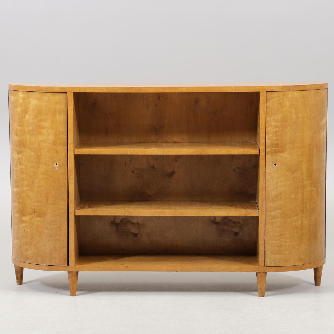 SHELF with CABINET, birch, 1940s.
