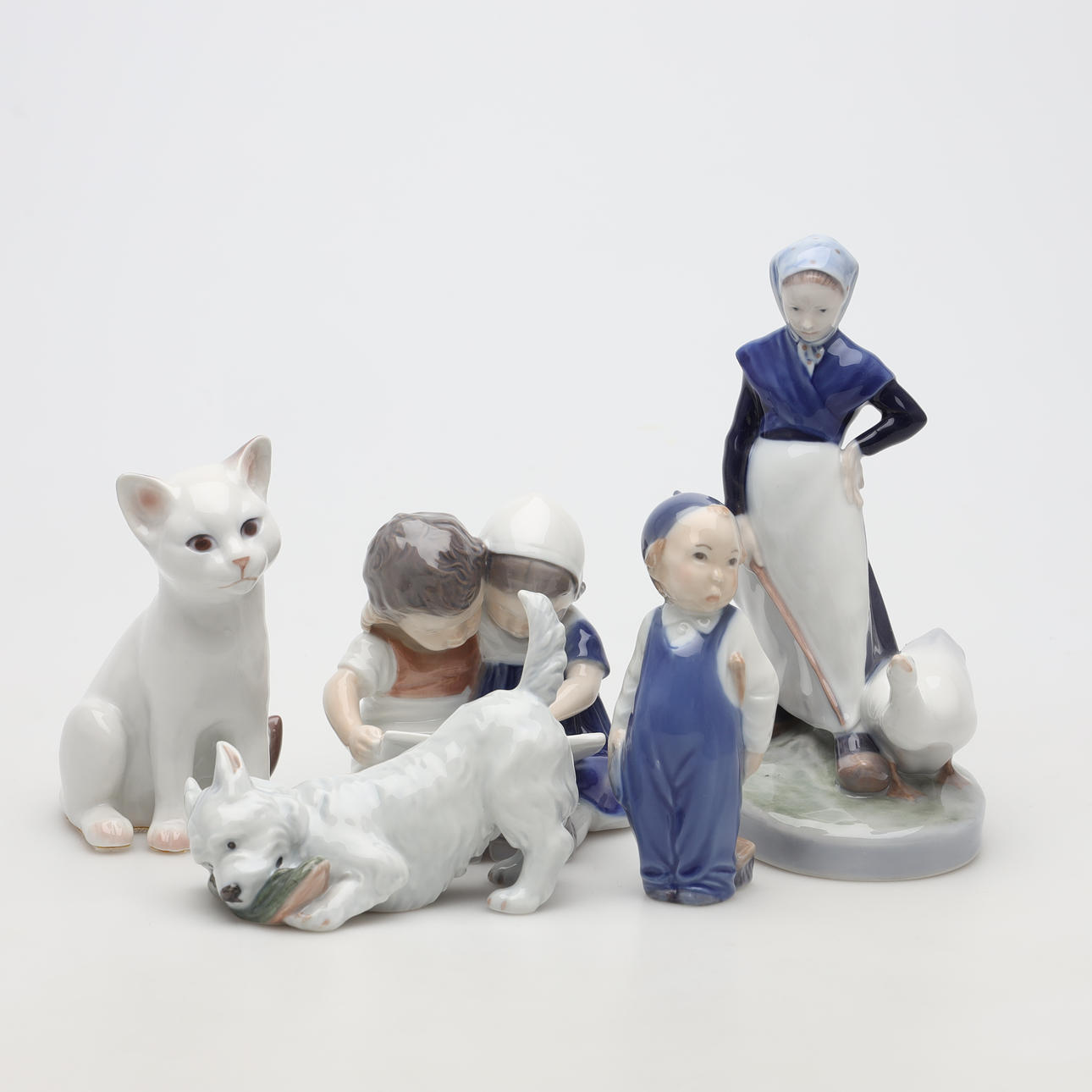 FIGURINES, 5 pieces, porcelain, Denmark.