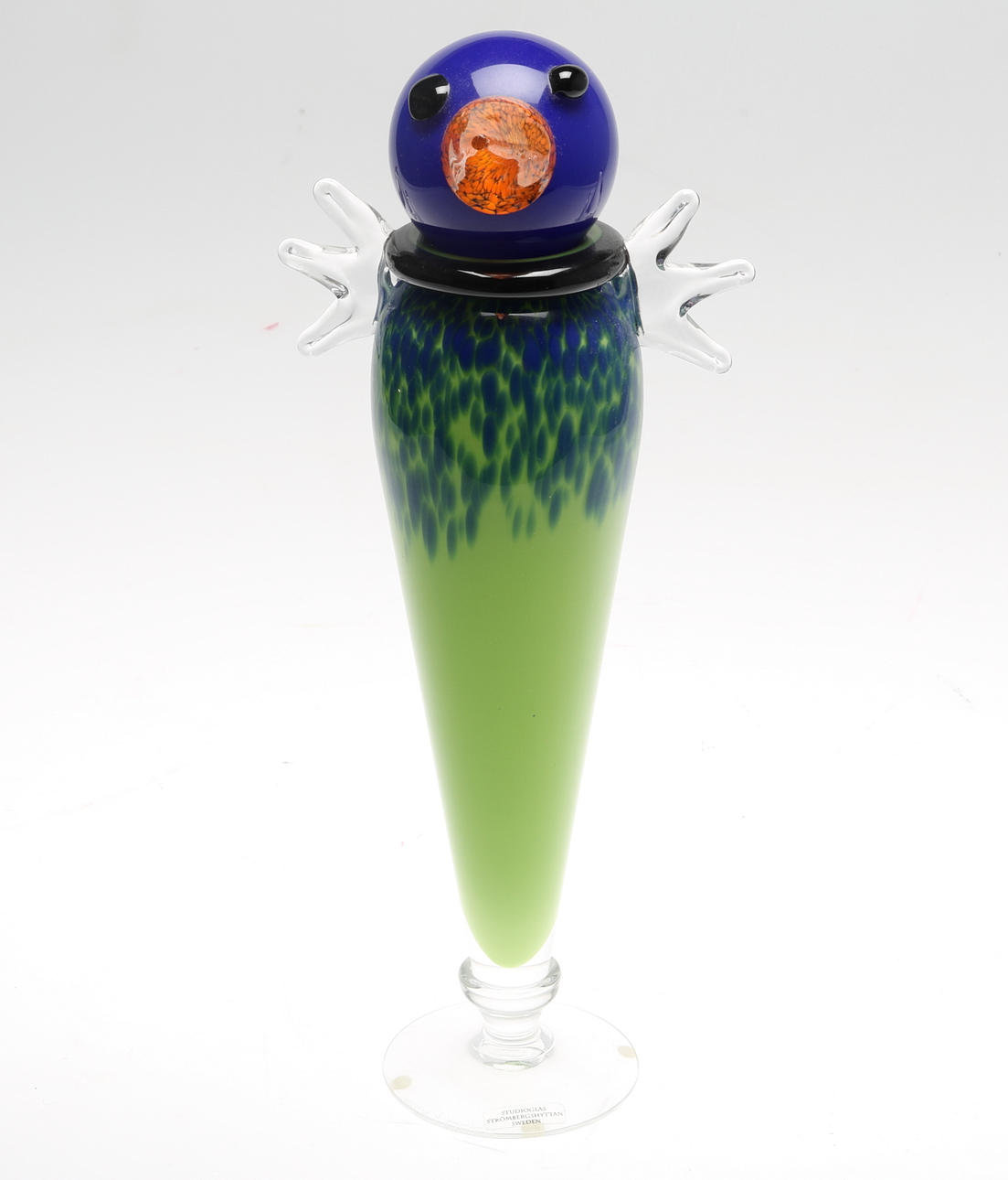 KARAFF, glas, "Flax", Anna Örnberg, Strömbergshyttan, signerad.