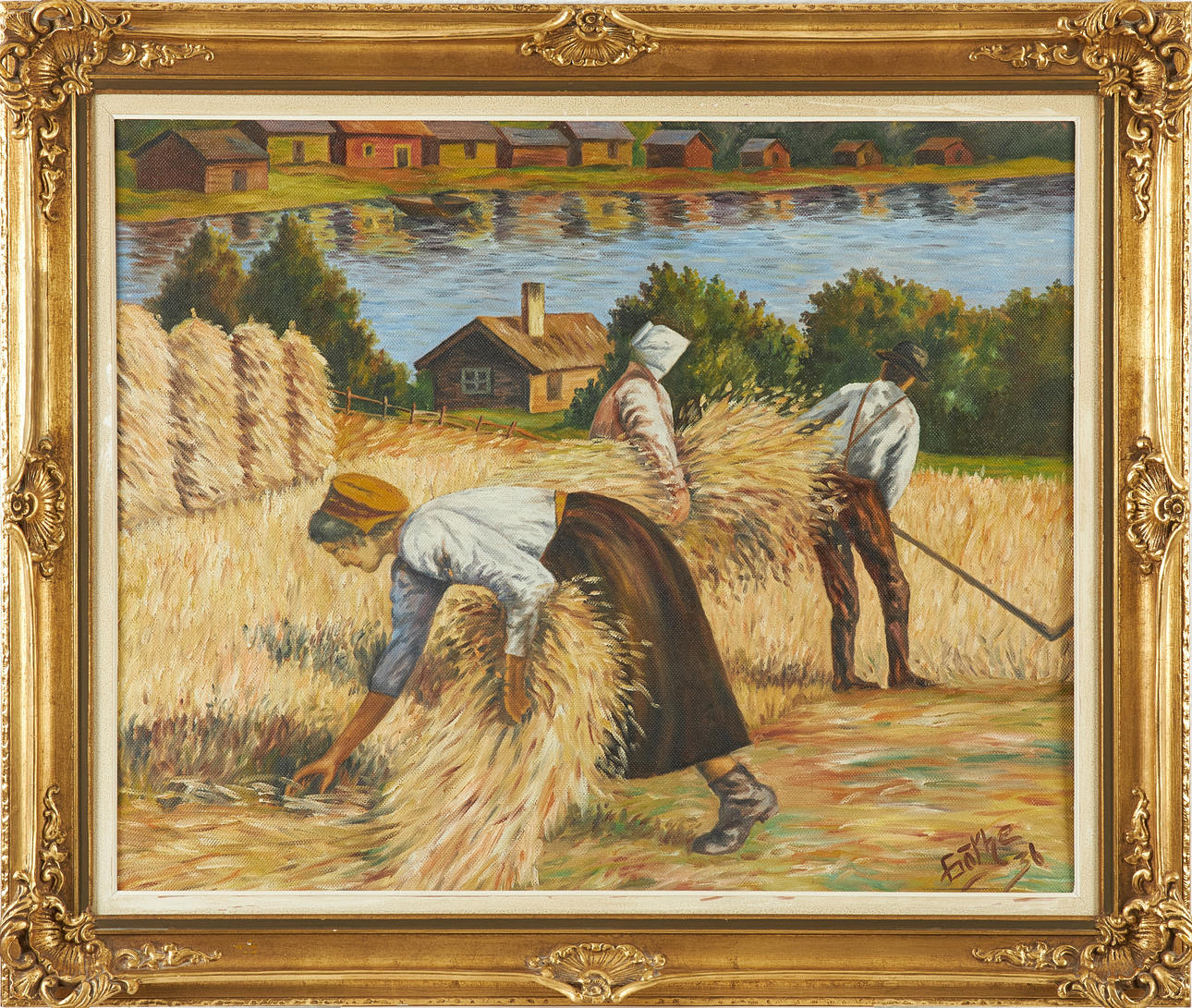 OIDENTIFIERAD KONSTNÄR. Harvest time.