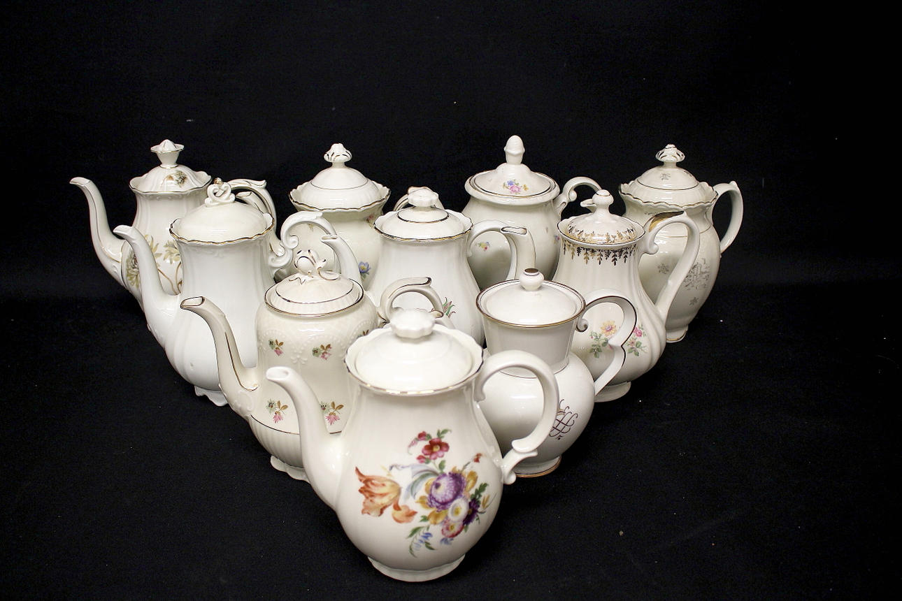 KAFFEKANNOR, 10 st, porslin.