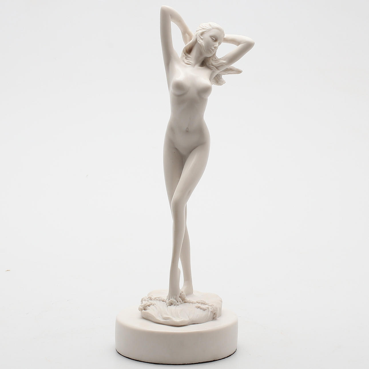 SKULPTUR, i form av naken Kvinna, krossad marmor, samtida.