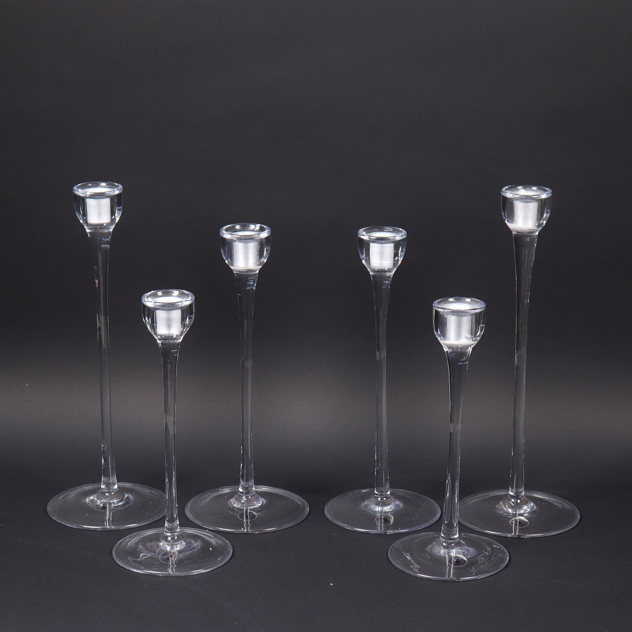 CANDLESTICKS, Ikea, "Blomster", glass, 6 pcs.