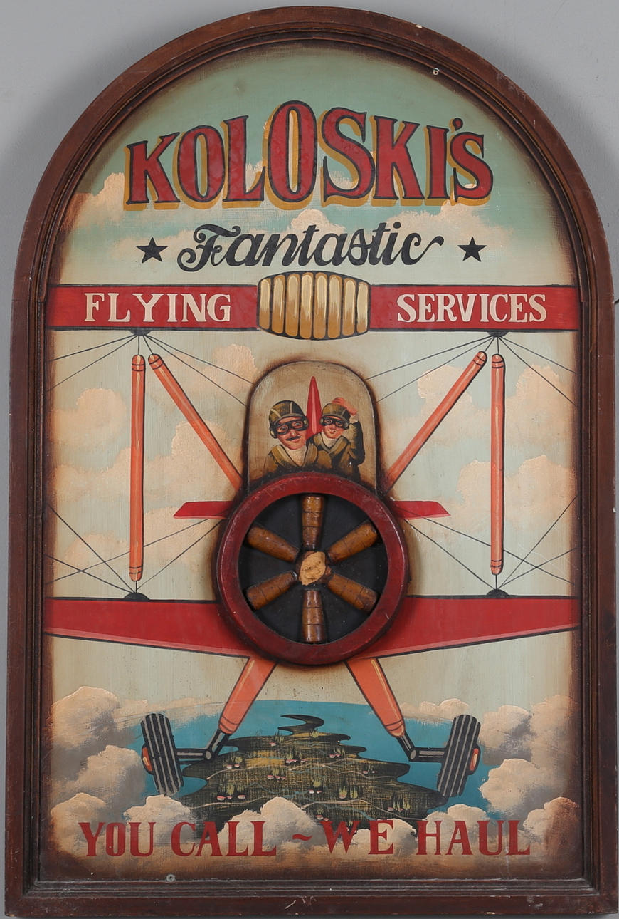 REKLAMSKYLT, trä, 1900-tal.