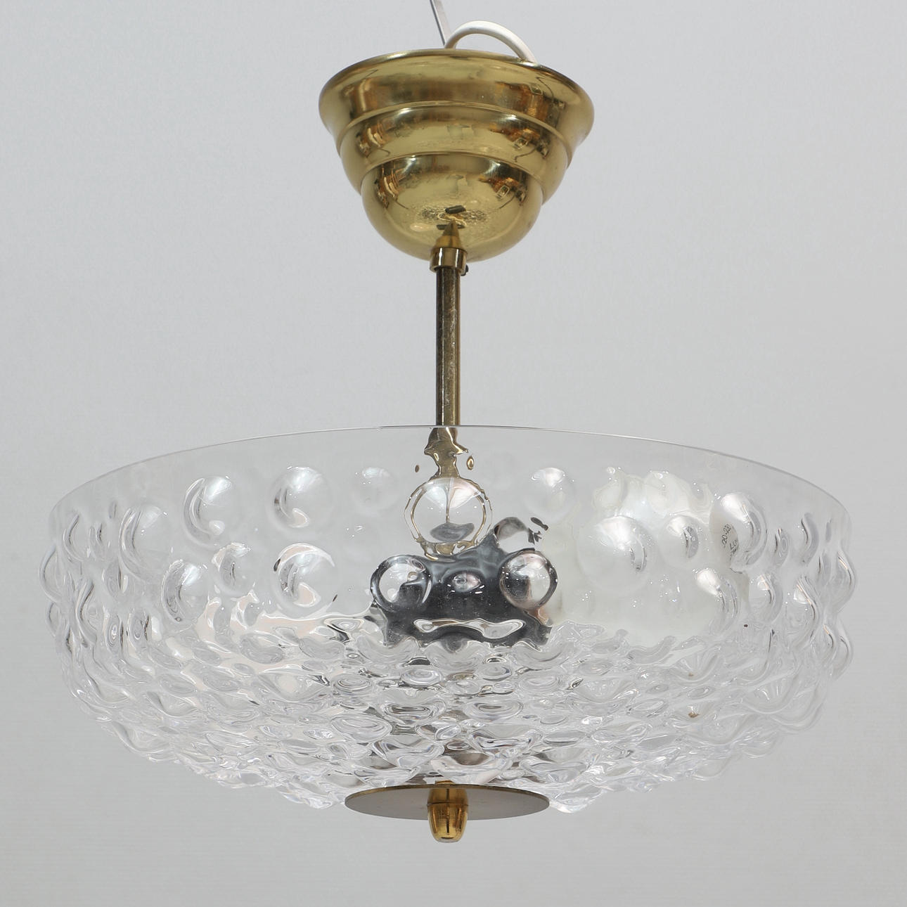 PLAFOND, glas och mässing, 1900-tal.